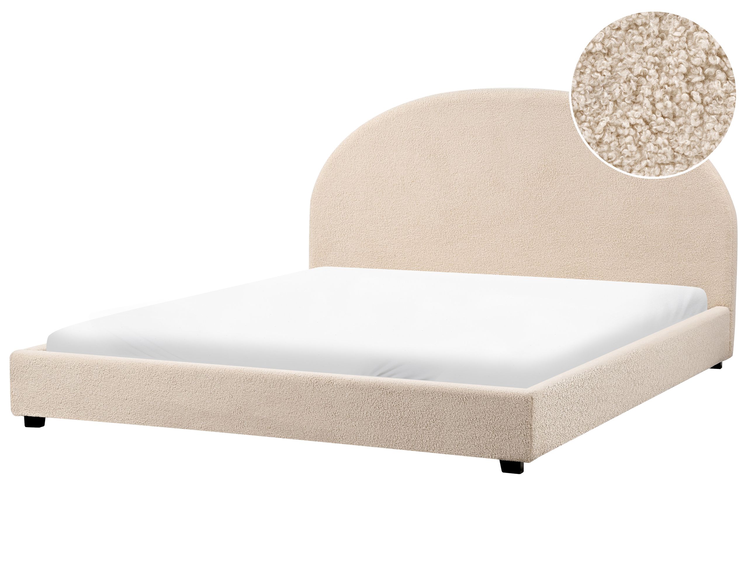 EAUCLUSV Waterbed Boucle 180 x 200 cm (EU Super King) Beige