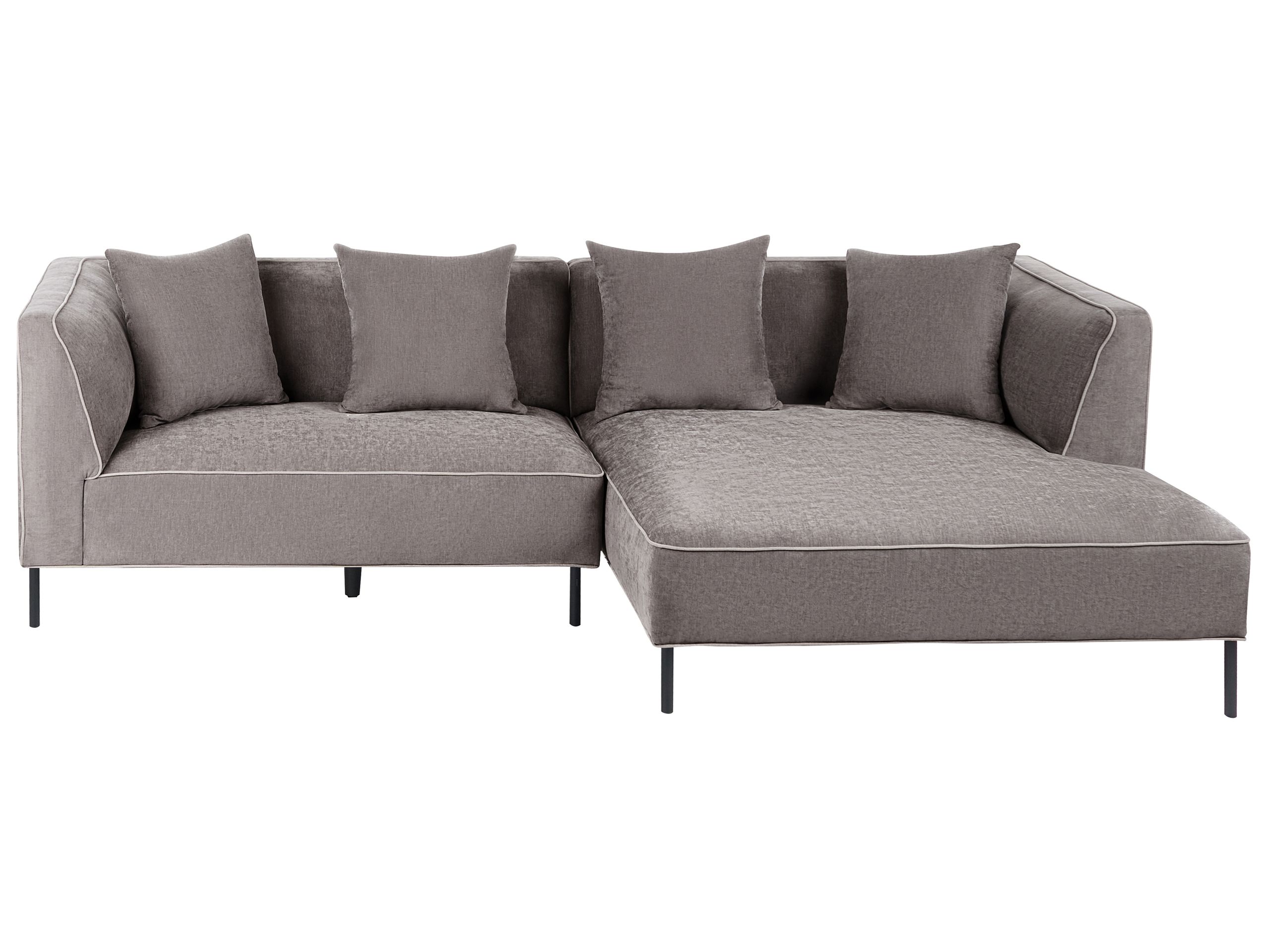 YATWELL Chenille Fabric 3 Seater L Shaped Corner Sofa - Beige, Right Hand Facing