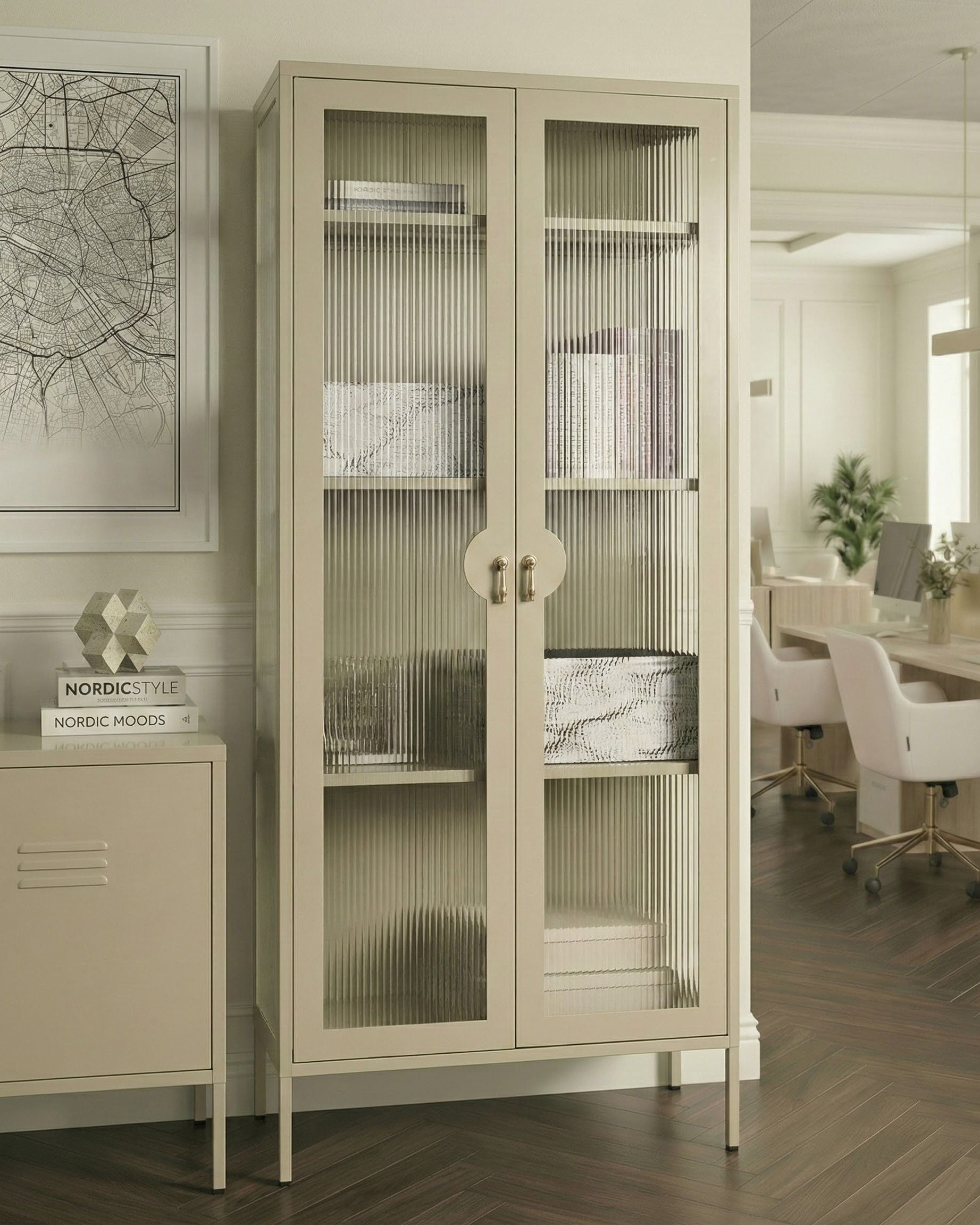 KAGEXI Display Display Cabinet - Light Beige
