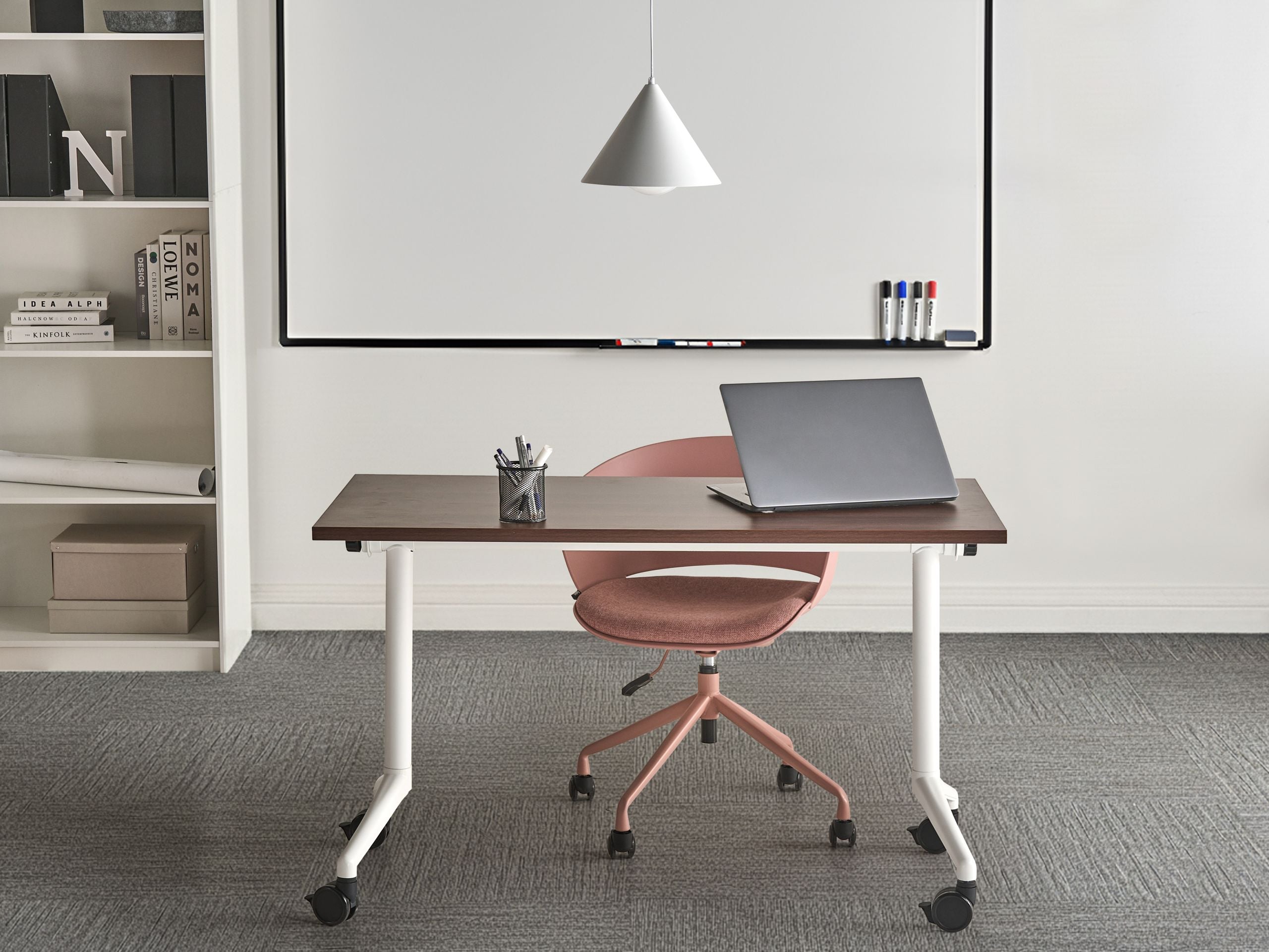 FEYARO Foldable Office Desk - Dark Brown, 120cm