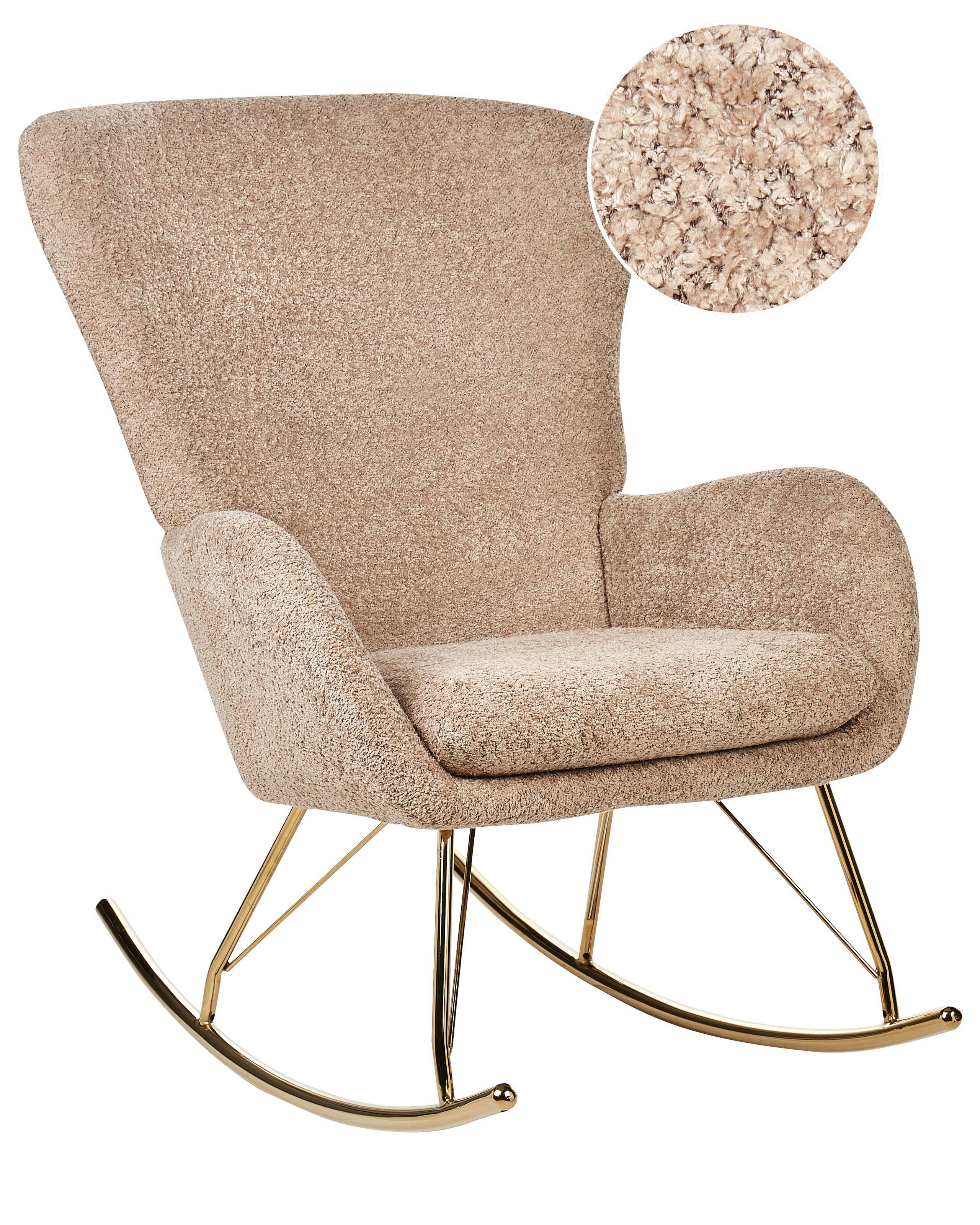 Rocking Chair ANASET Boucle Sand Beige