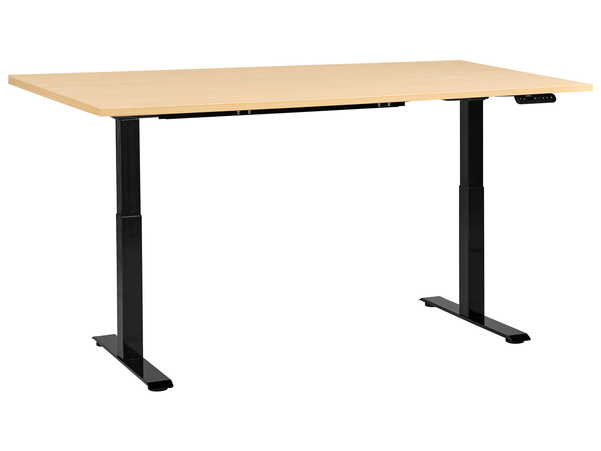DESTIENS Electric Adjustable Standing Office Desk 160 cm - Black with Light Oak