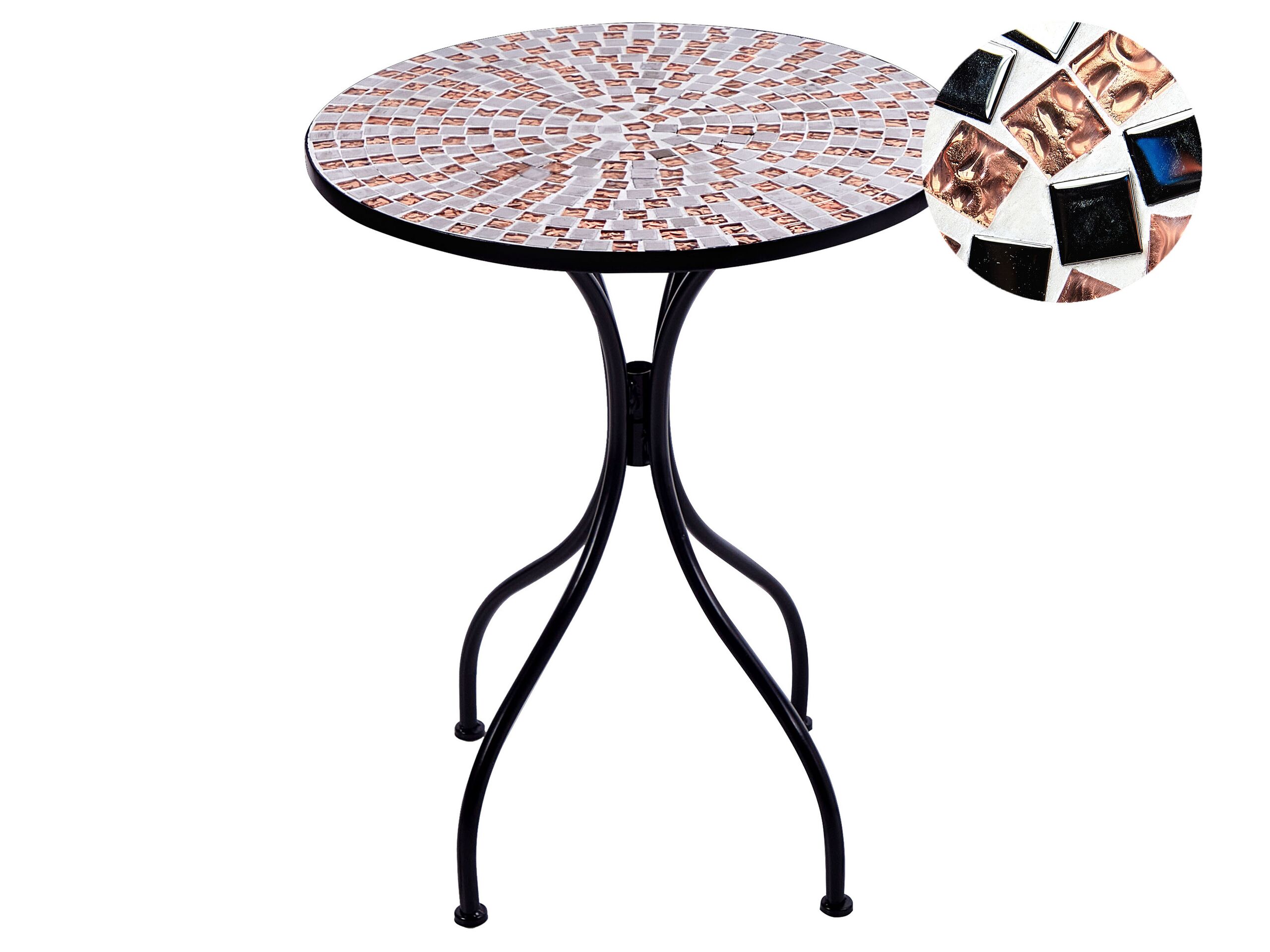 Metal Garden Bistro Table Diameter 60 cm Black CARPINO