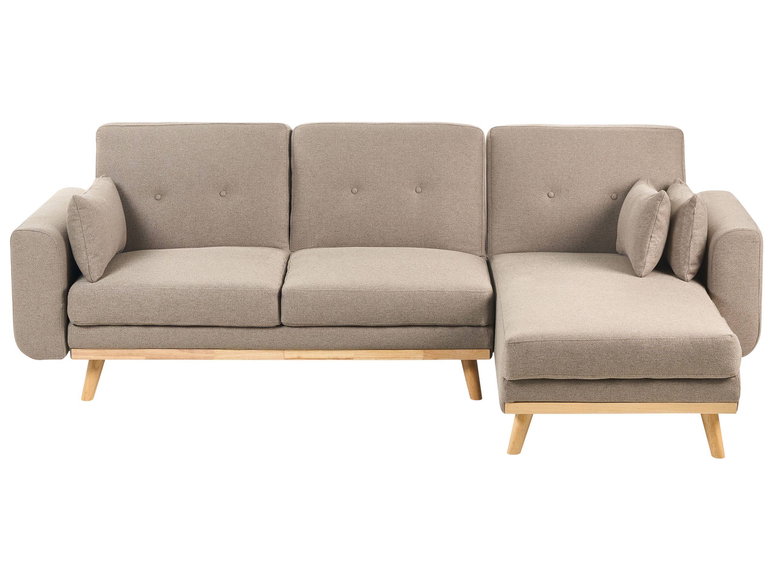 HORSENS Fabric Corner Sofa - L Shaped - Right Hand Facing - Light Brown