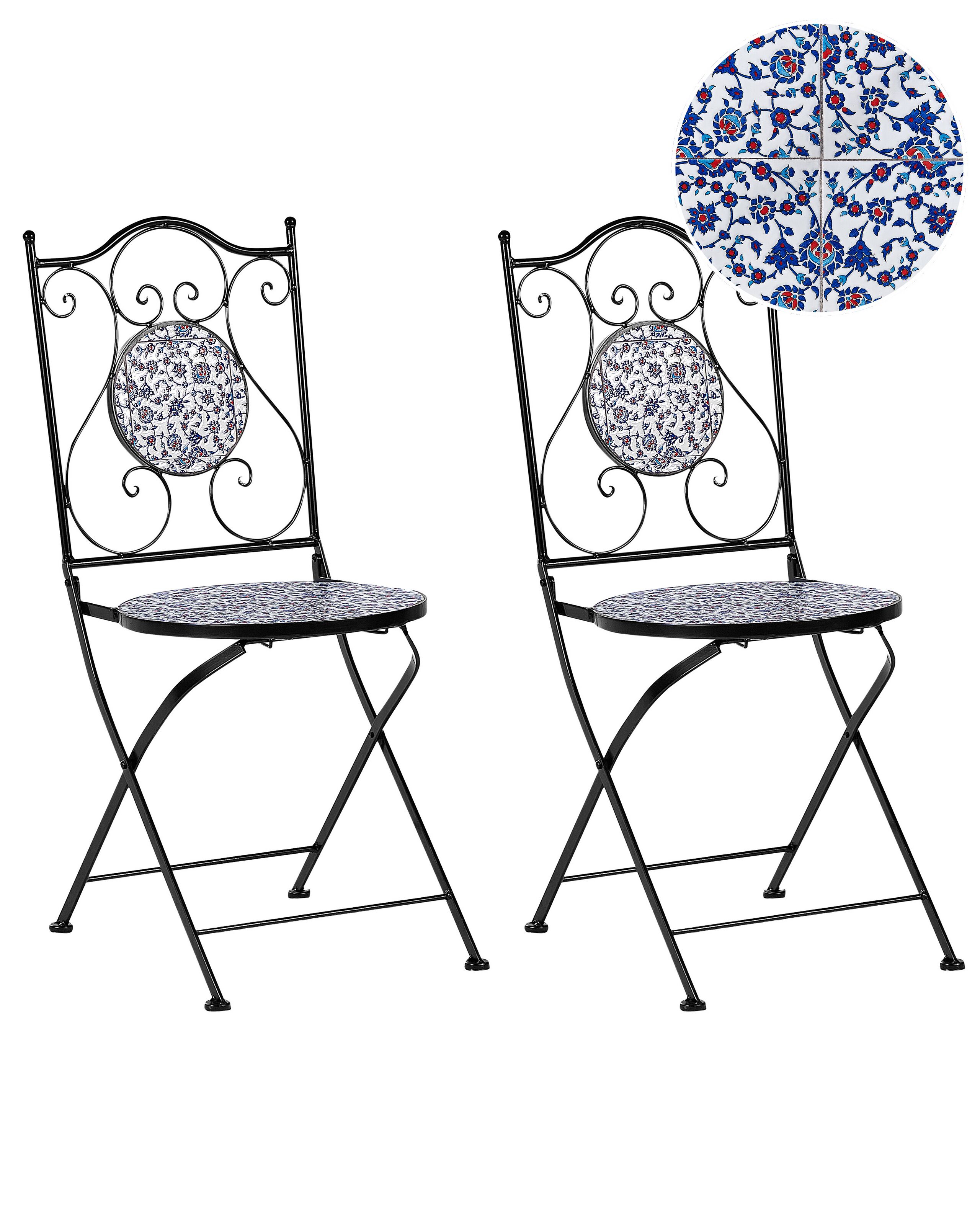 Set of 2 Garden Chairs CAMPRENA Metal Black