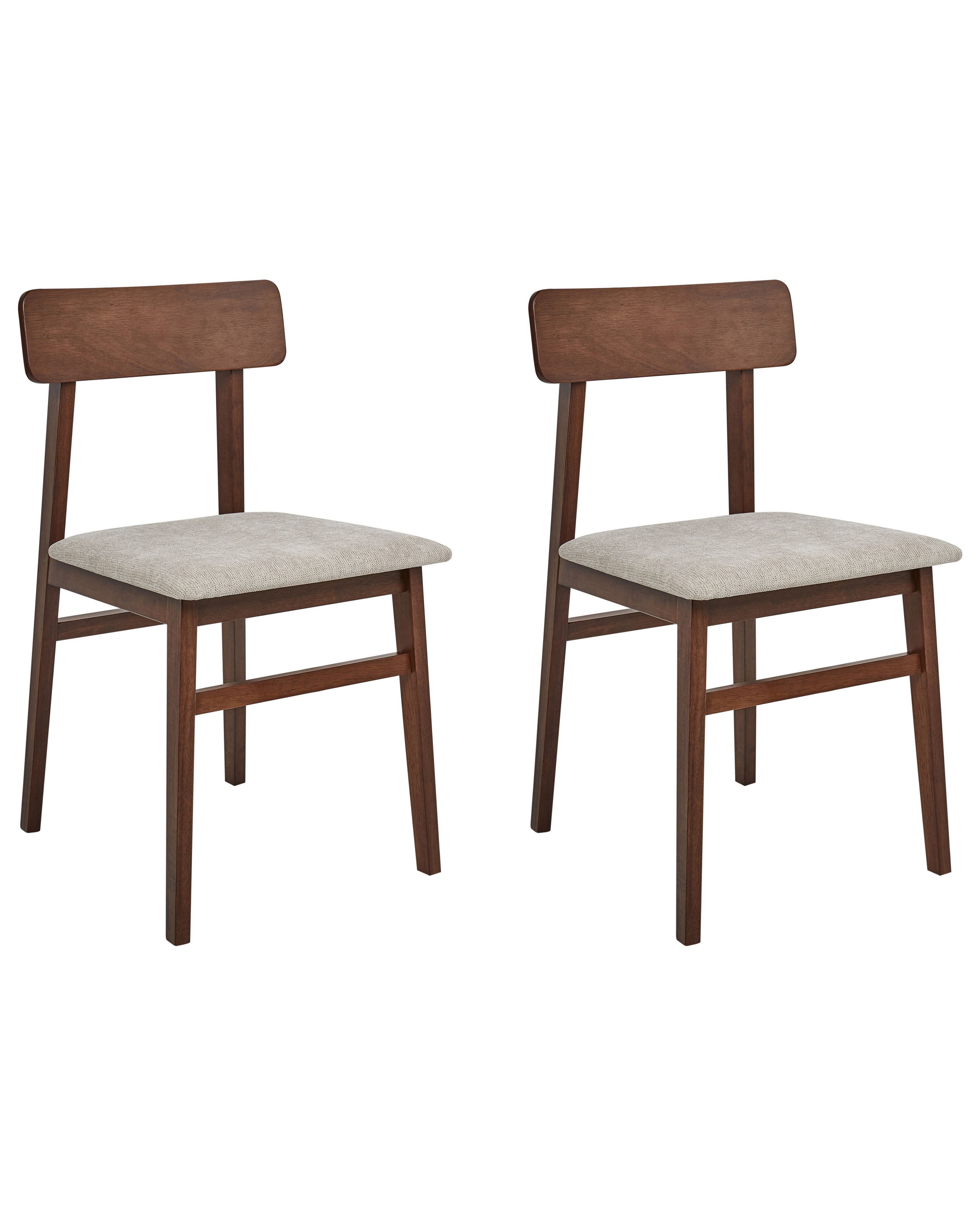 Set of 2 Dining Chairs STACY Wood Taupe