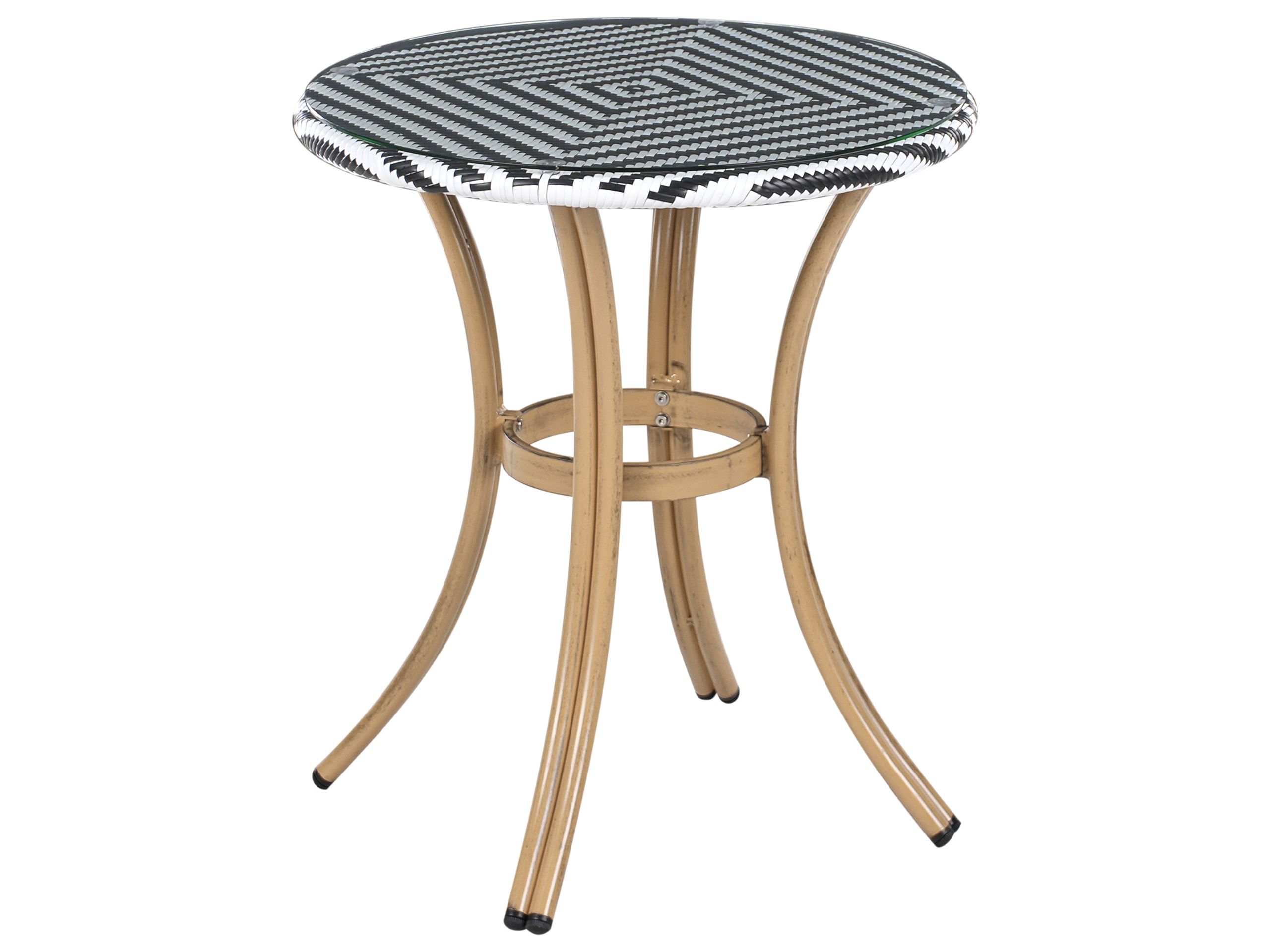 RAFALRO Glass Bistro Table - Black