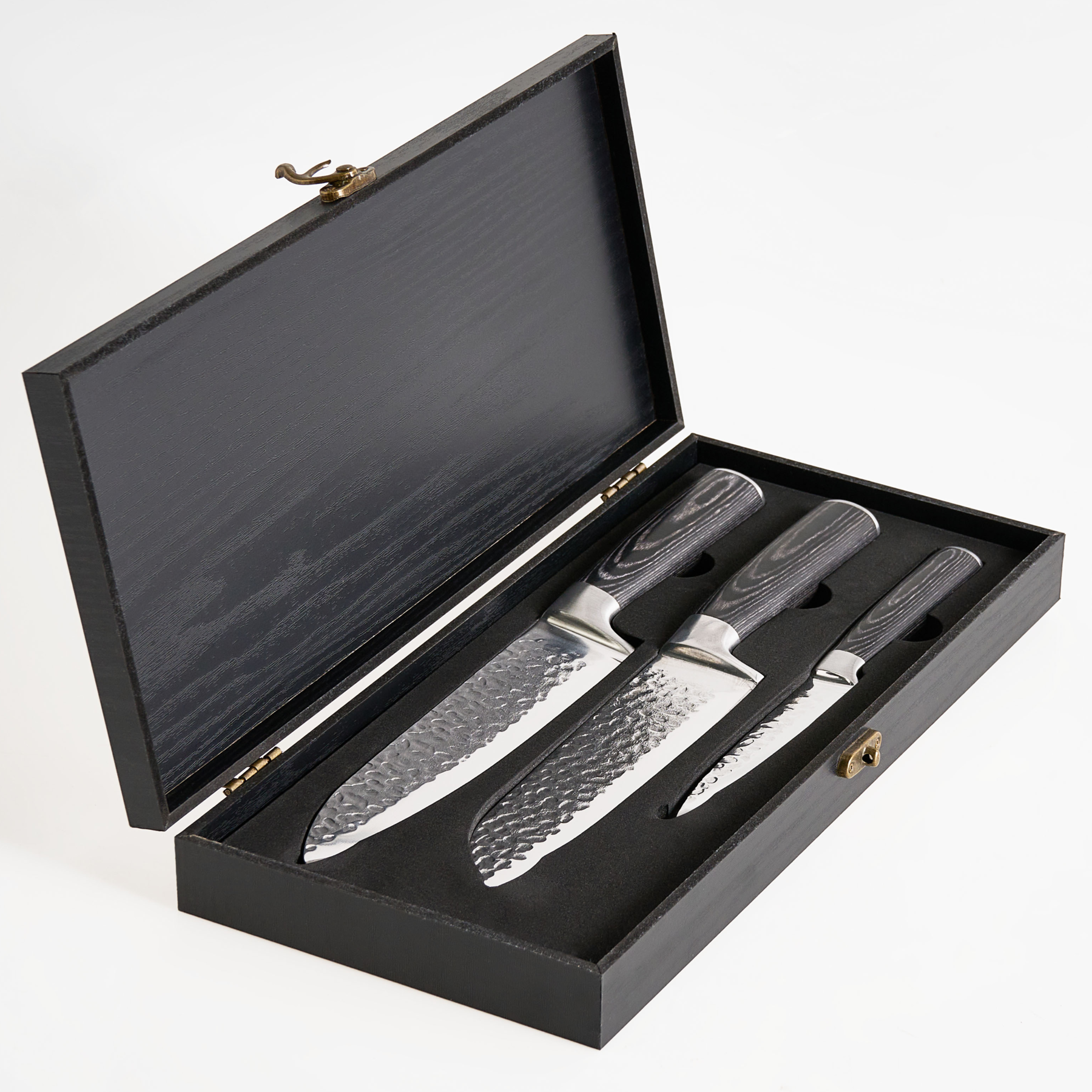 JASTREL Damascus Knives Set of 3 - Black