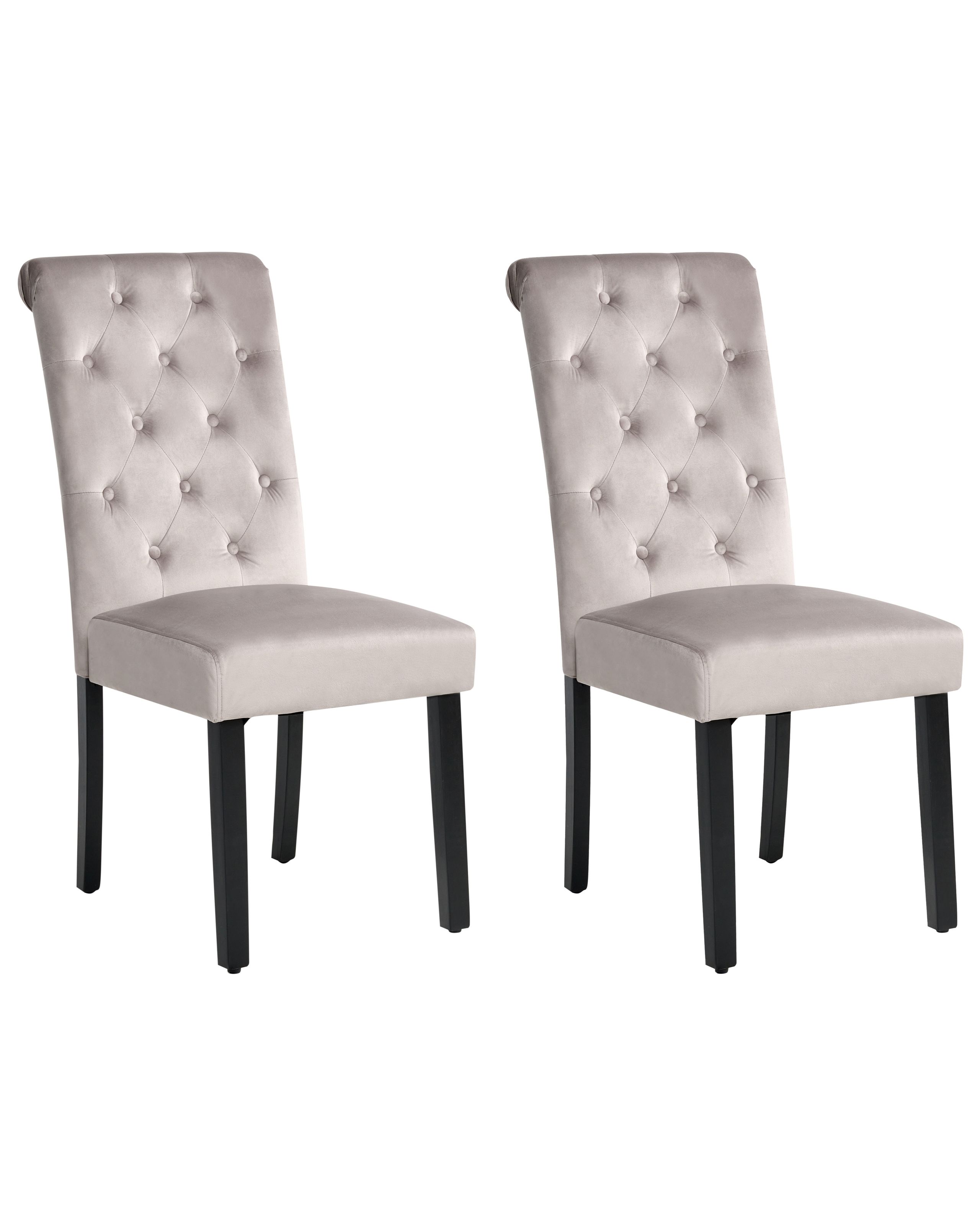 FLETCHDON Velvet Dining Chairs - Set of 2 - Grey
