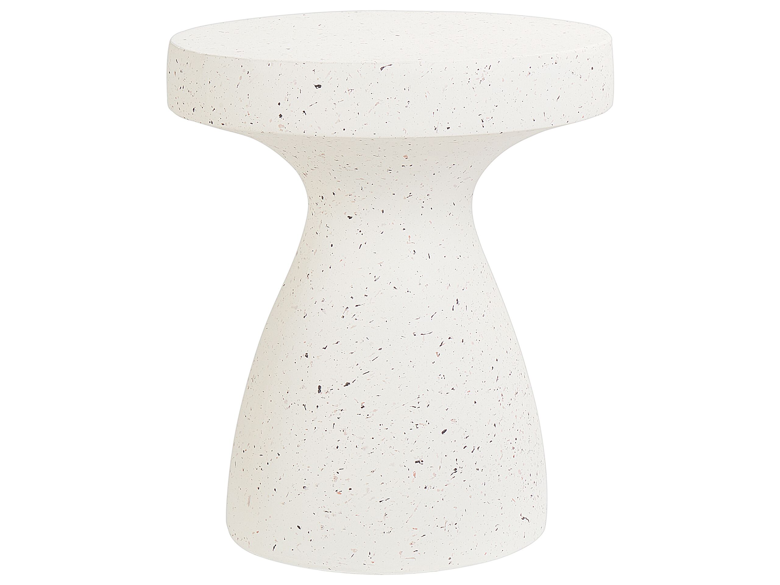 Accent Side Table Off-White Terrazzo Effect BIVIERE