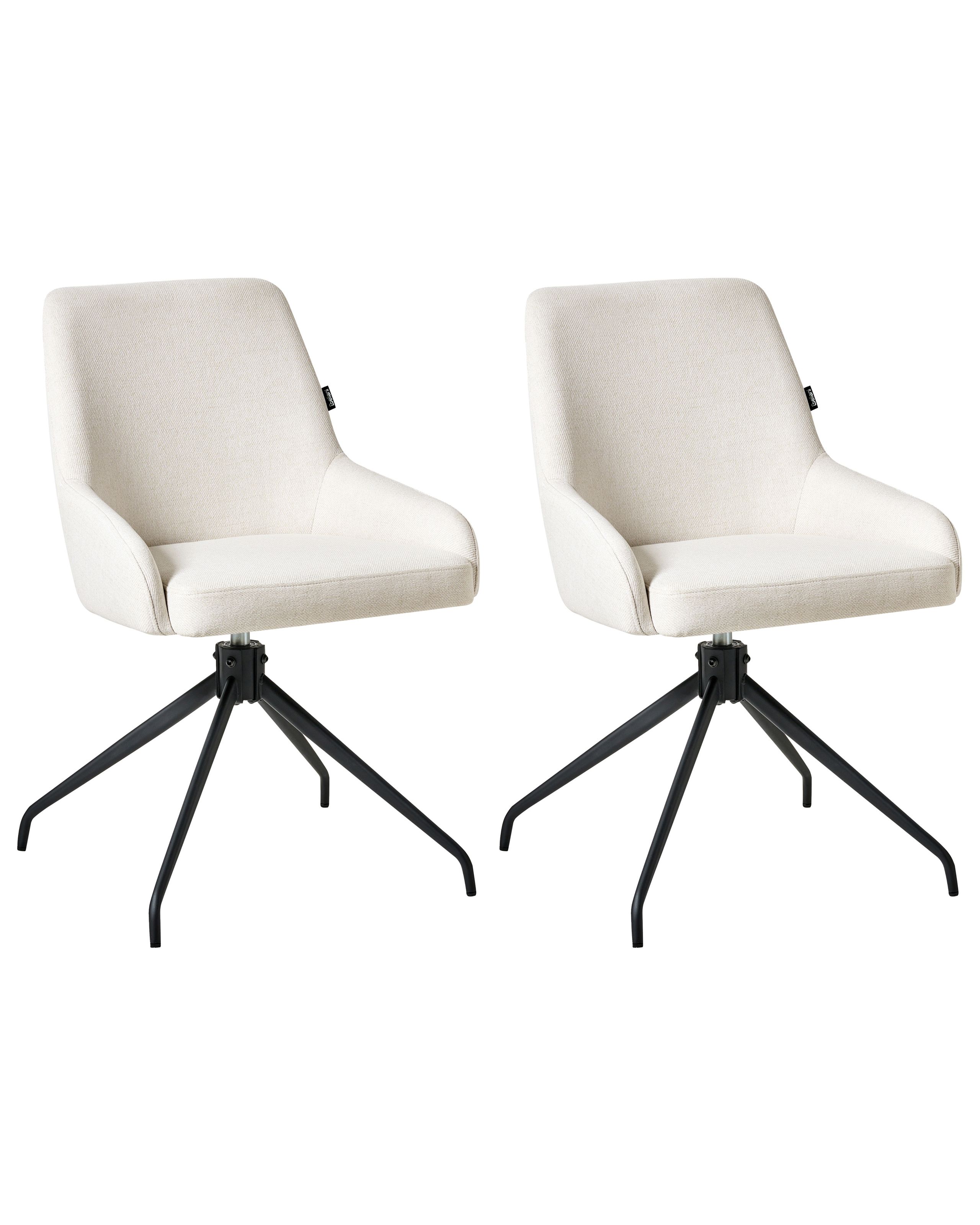 EDGESTOW Fabri Set of 2 Dining Swivel Chairs - Off White