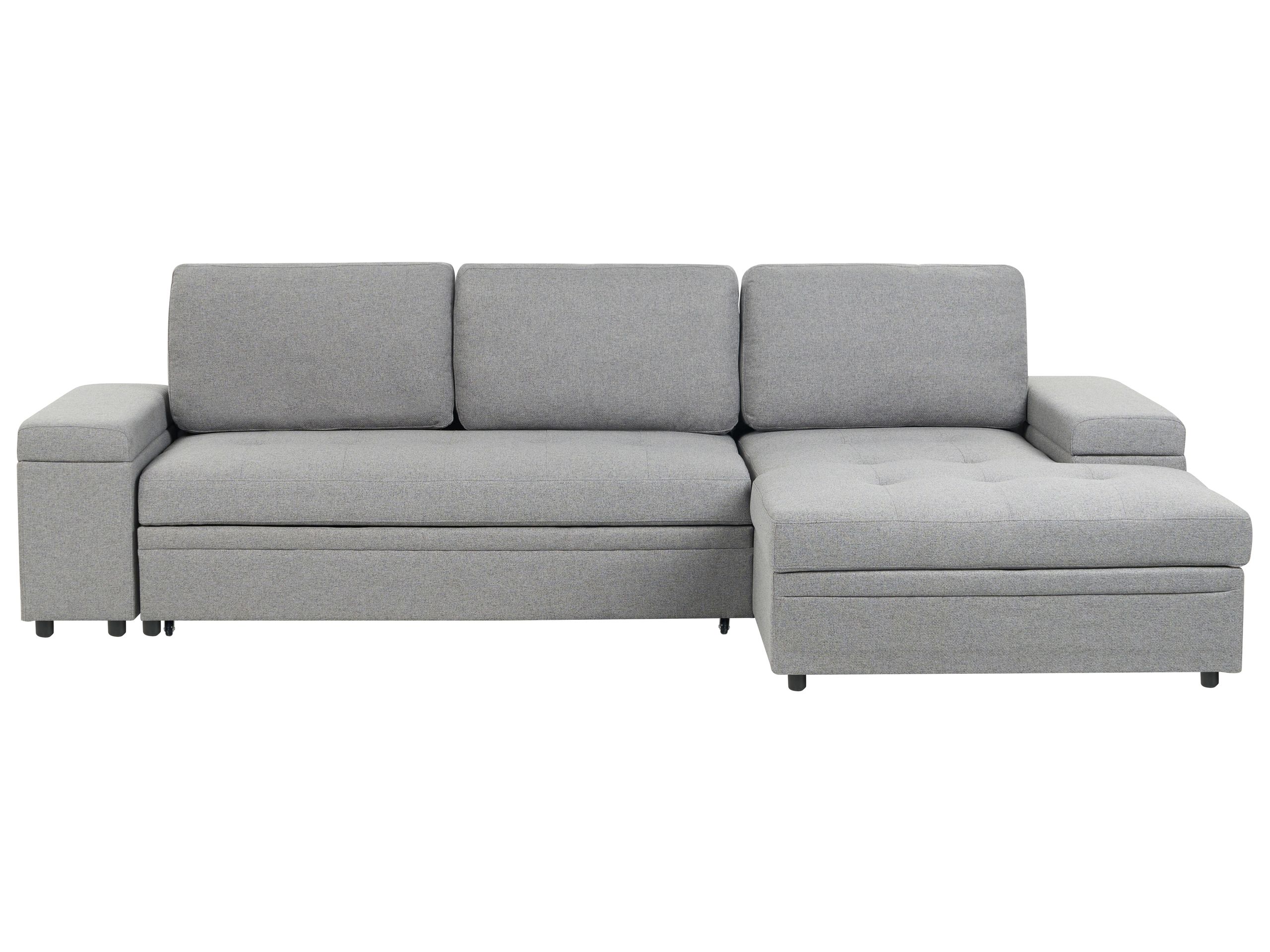 Corner Sofa Bed - HRESIY Left Hand Facing Fabric with Storage Grey