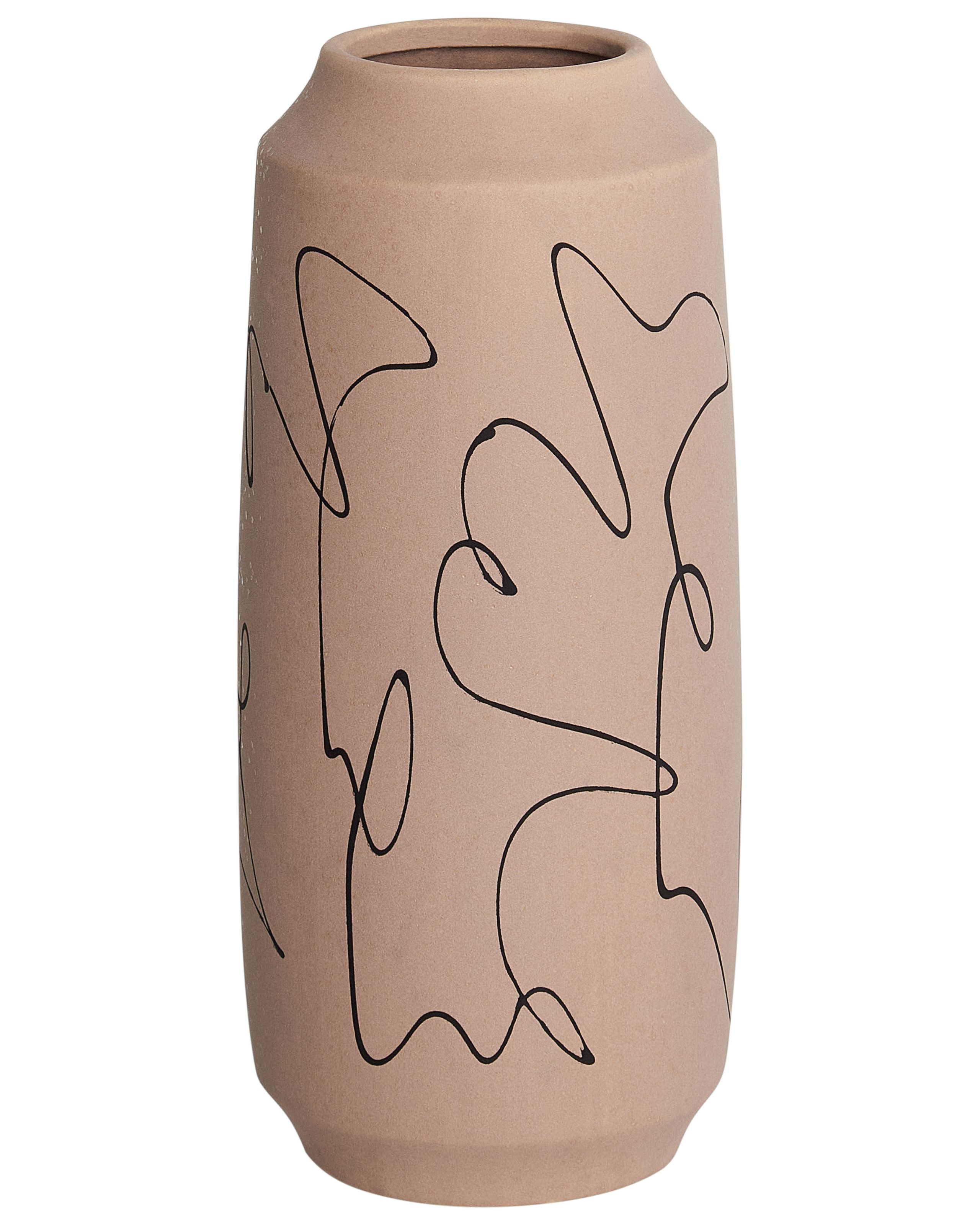 Flower Vase SUNFISH Stoneware 33 cm Sand Beige