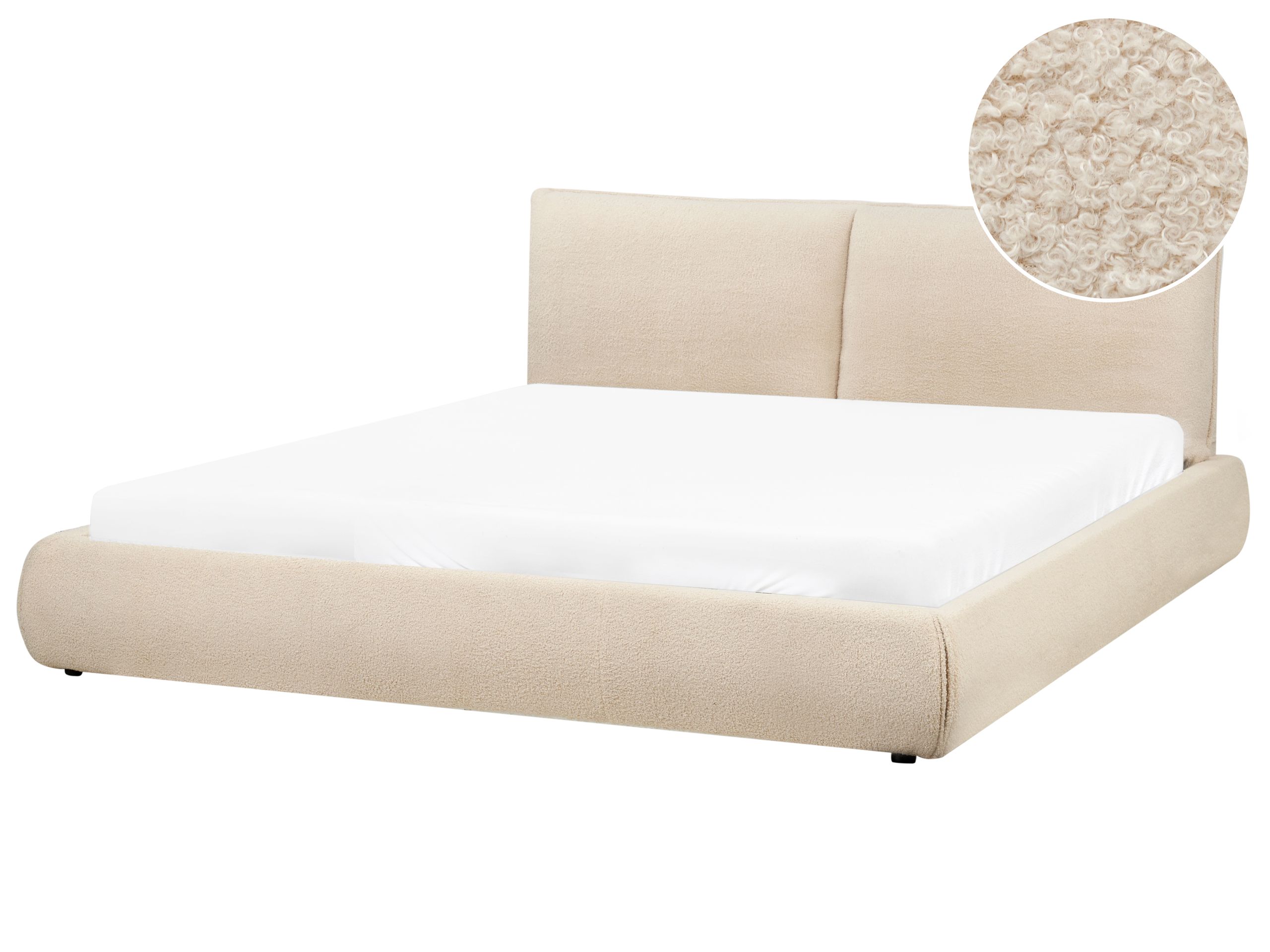 VYNAI Waterbed Boucle 180 x 200 cm (EU Super King) Light Beige