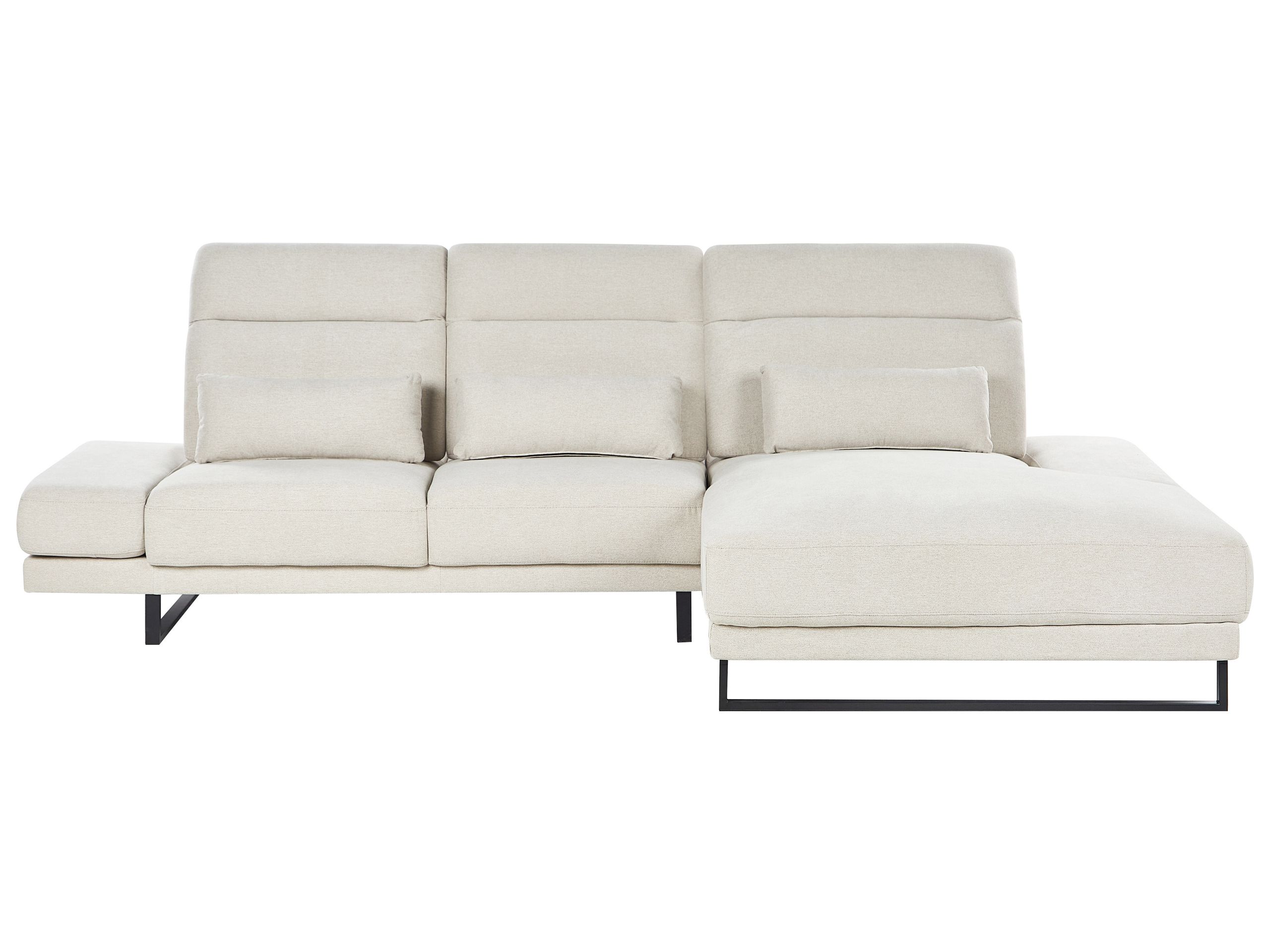 Left Hand Fabric Corner Sofa Beige IKAST