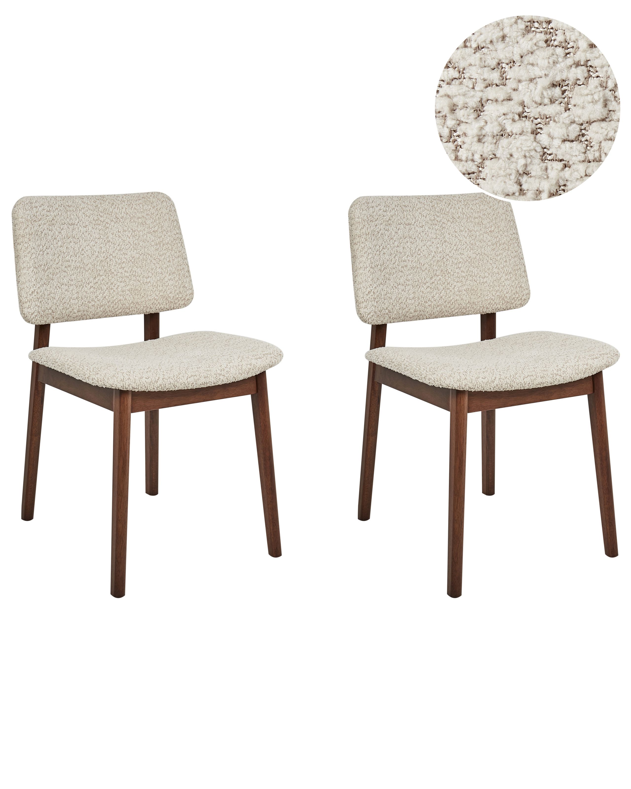 Set of 2 Dining Chairs BLANE Wood Beige