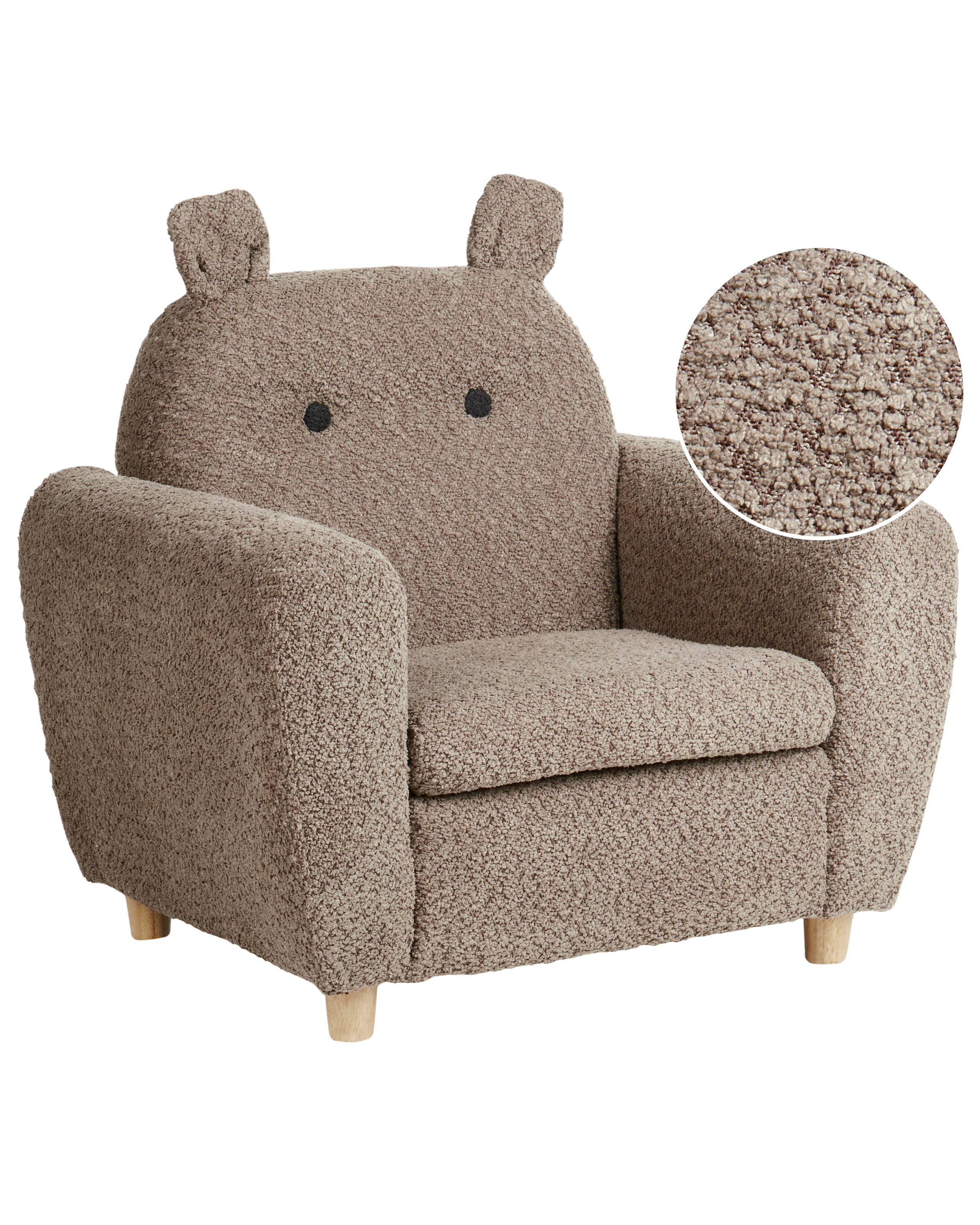 Boucle Kids Armchair Brown MARIBO