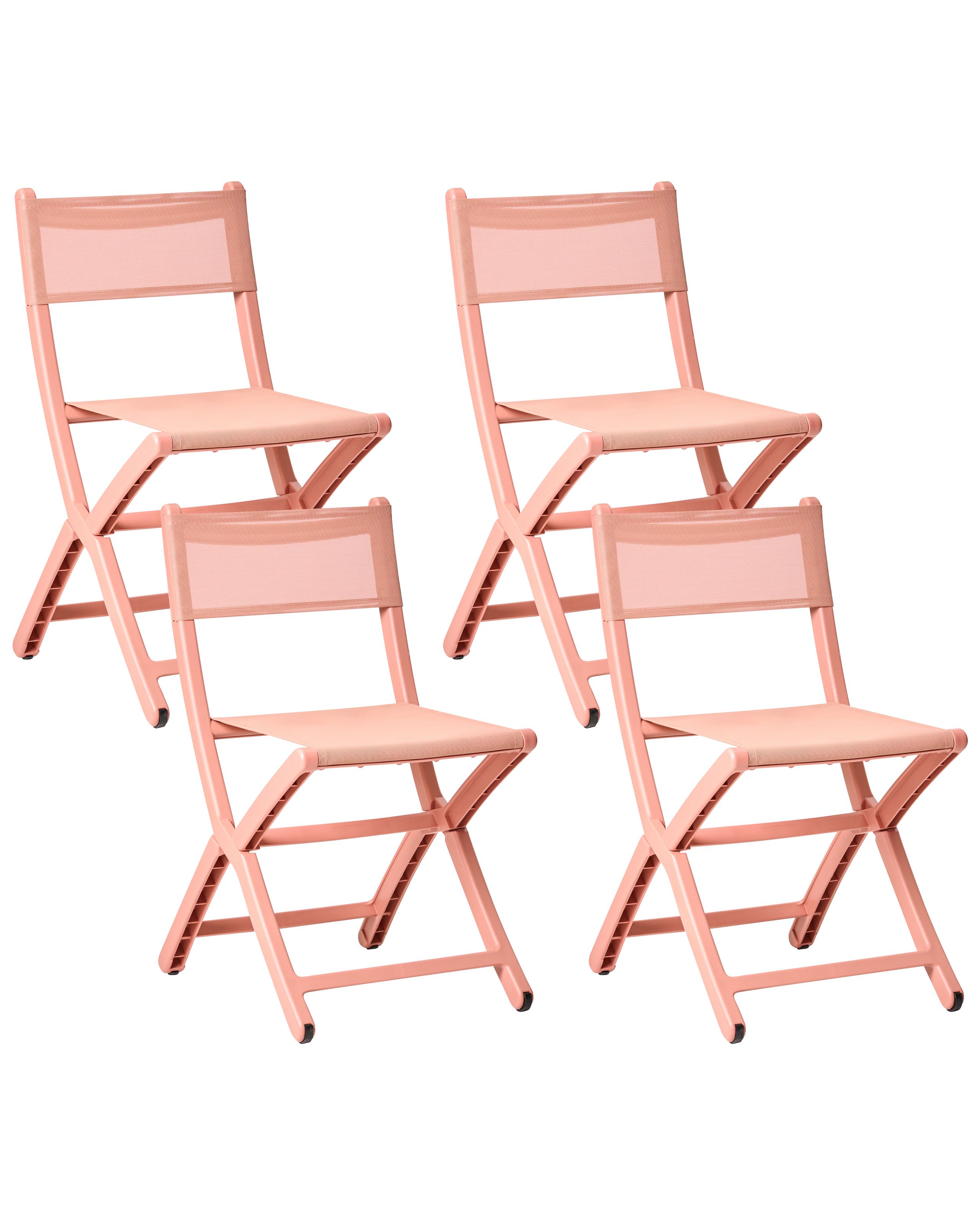 DOVENDEN Set of 4 Garden Chairs Folding - Red