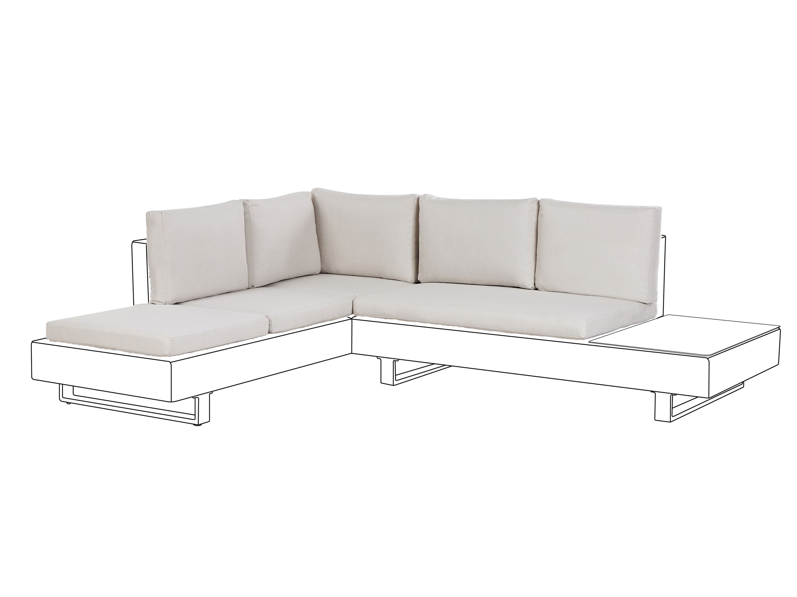 Outdoor Cushion Cover Set LANCIANO Off-White