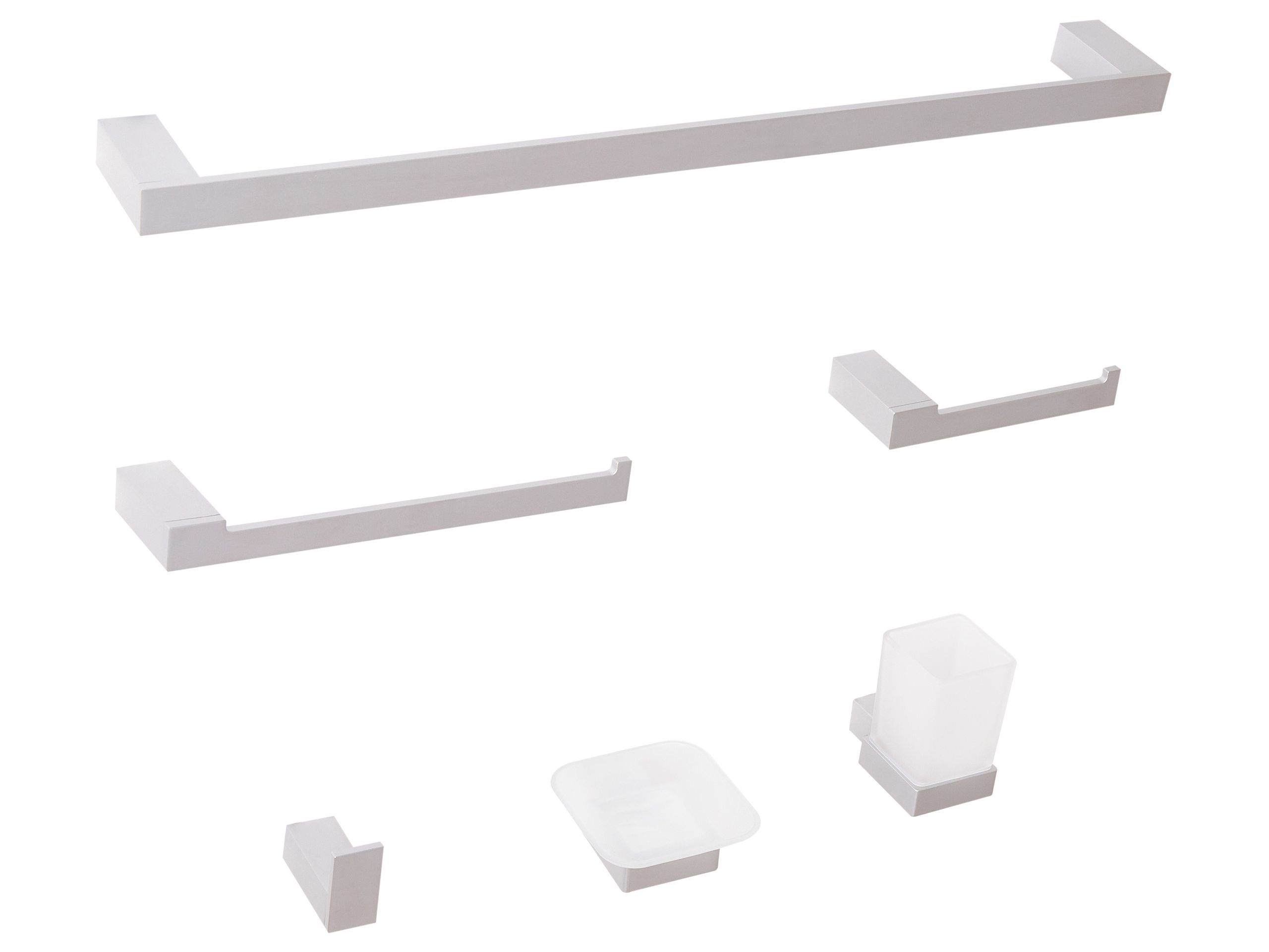 WINSHURST 6-Piece Bathroom Hardware Set - Silver
