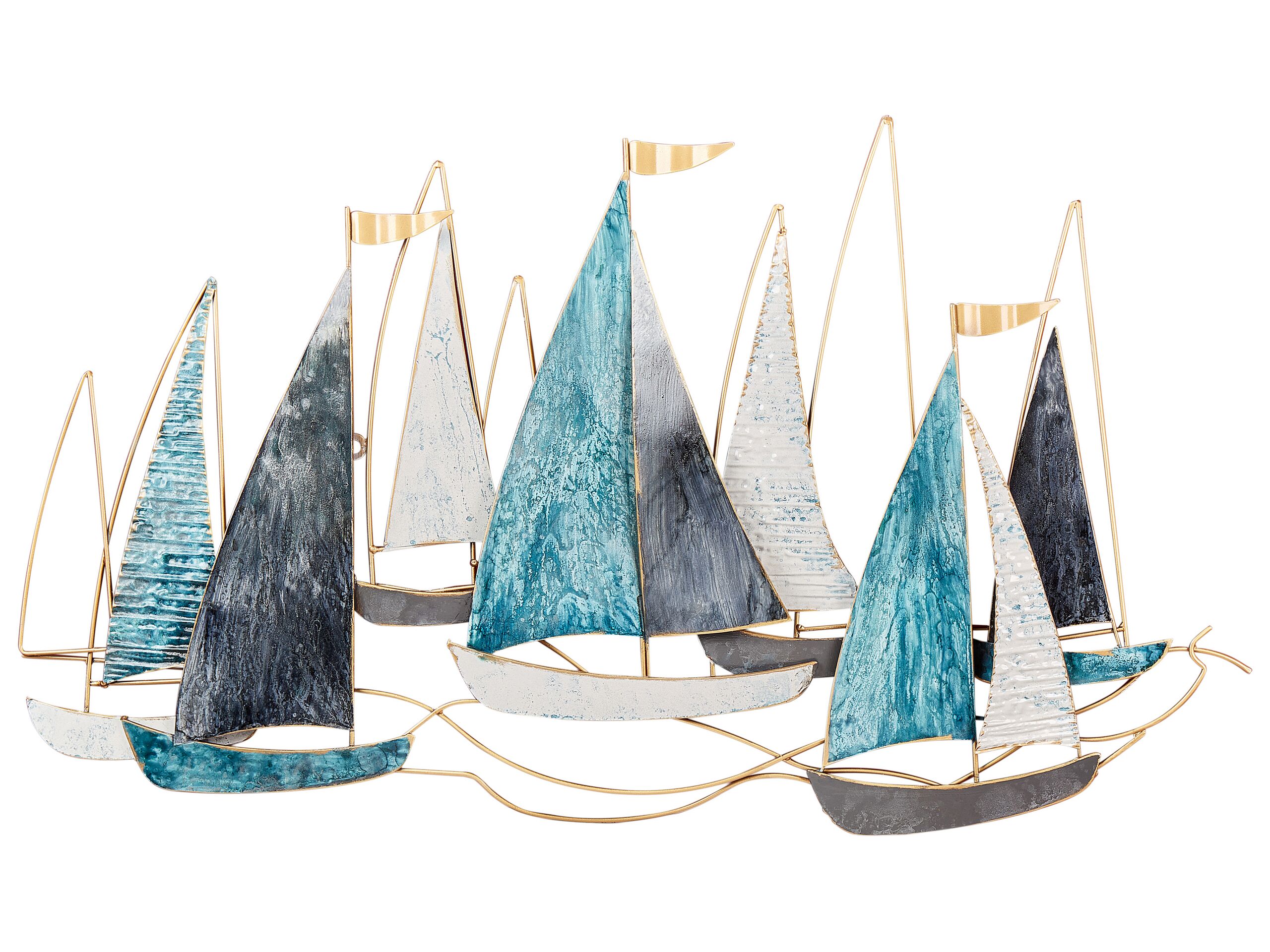 Wall Decor Ship BOHRIUM Metal Blue 50 cm