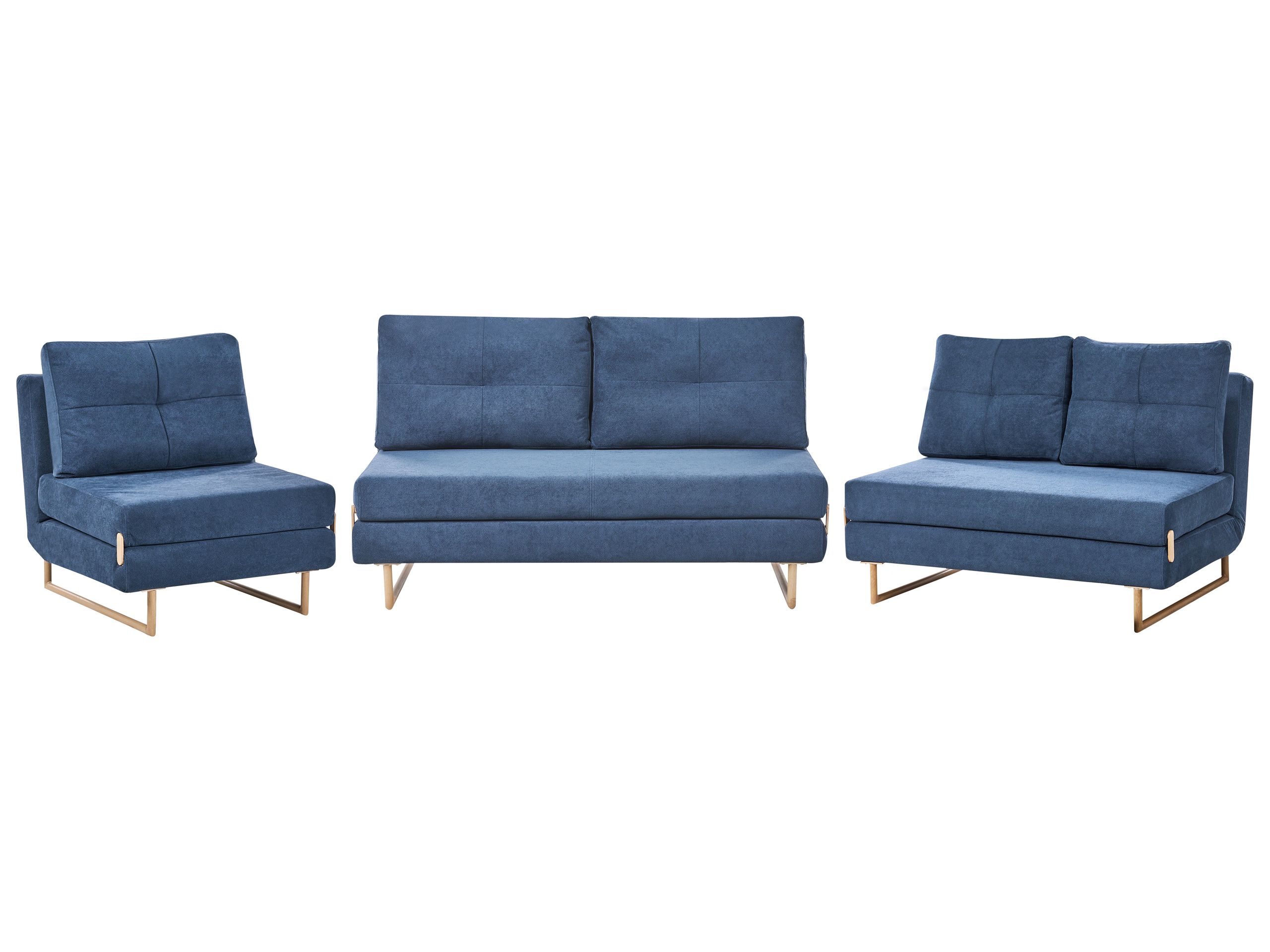 COMDEN Fabric 3 Seater 2 Seater and 1 Seater Sofa Set - Blue