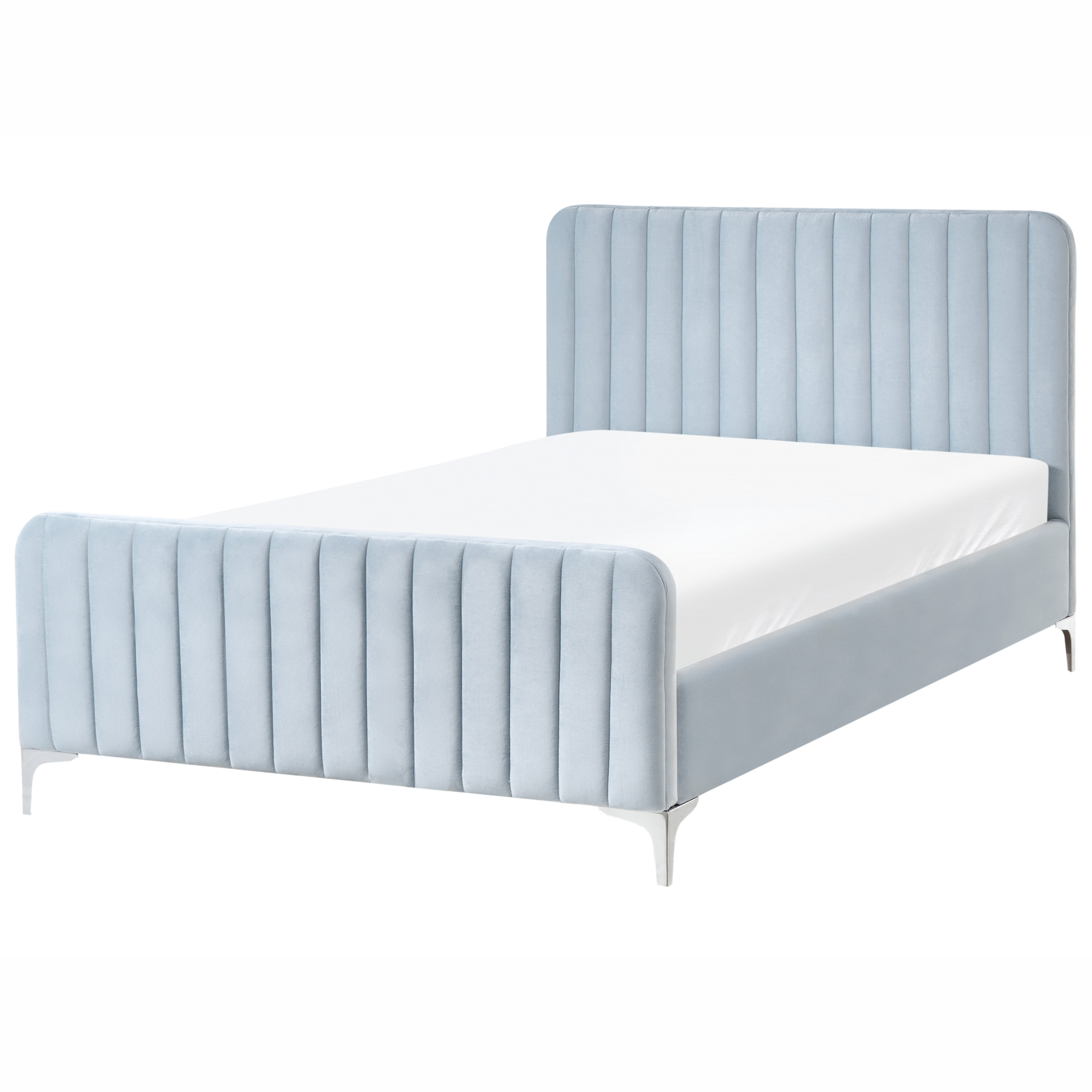 KEWAL Small Double Velvet Bedframe - Light Blue