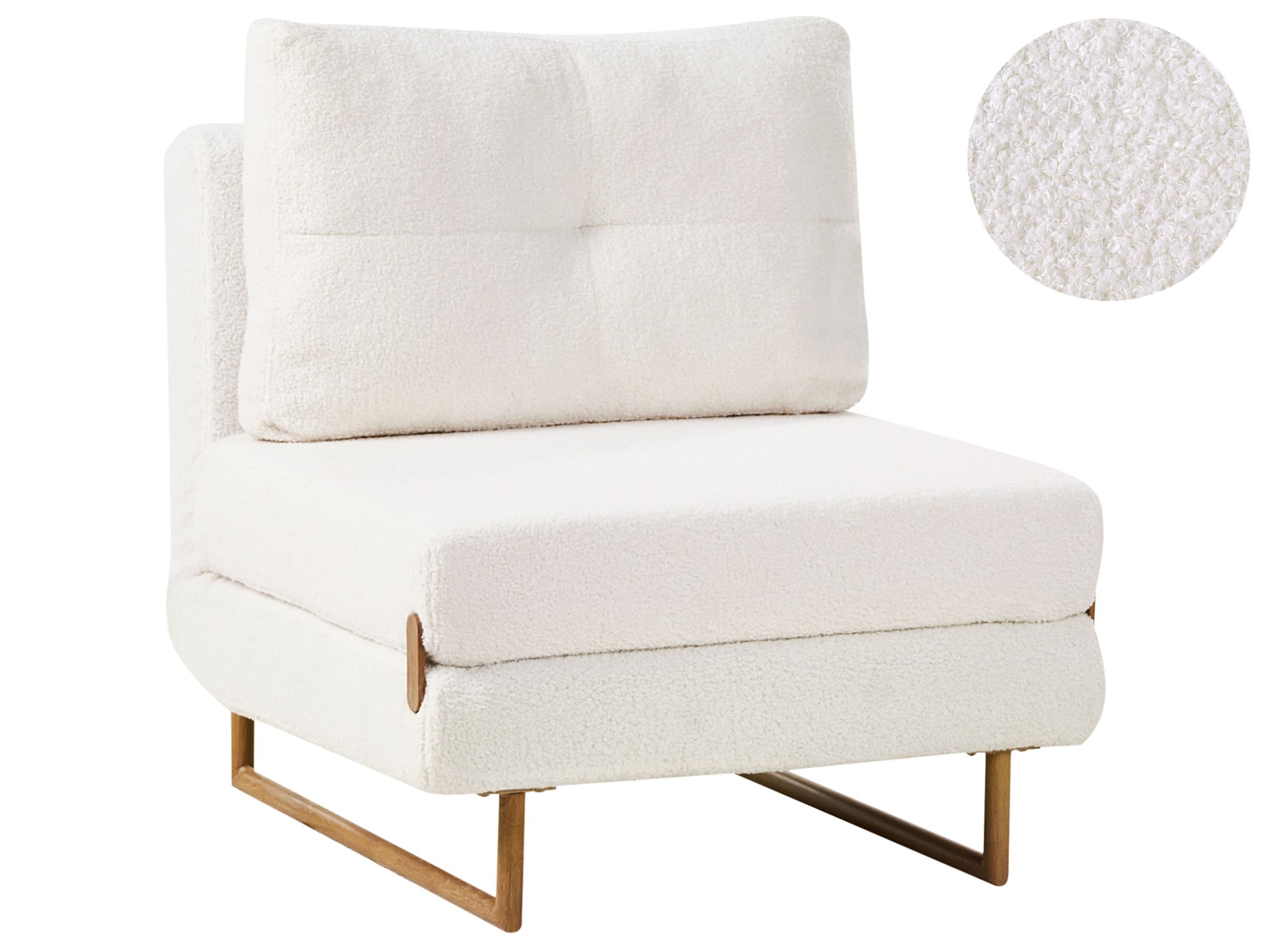 COMDEN Boucle Fabric Chair Sofa Bed - Off White