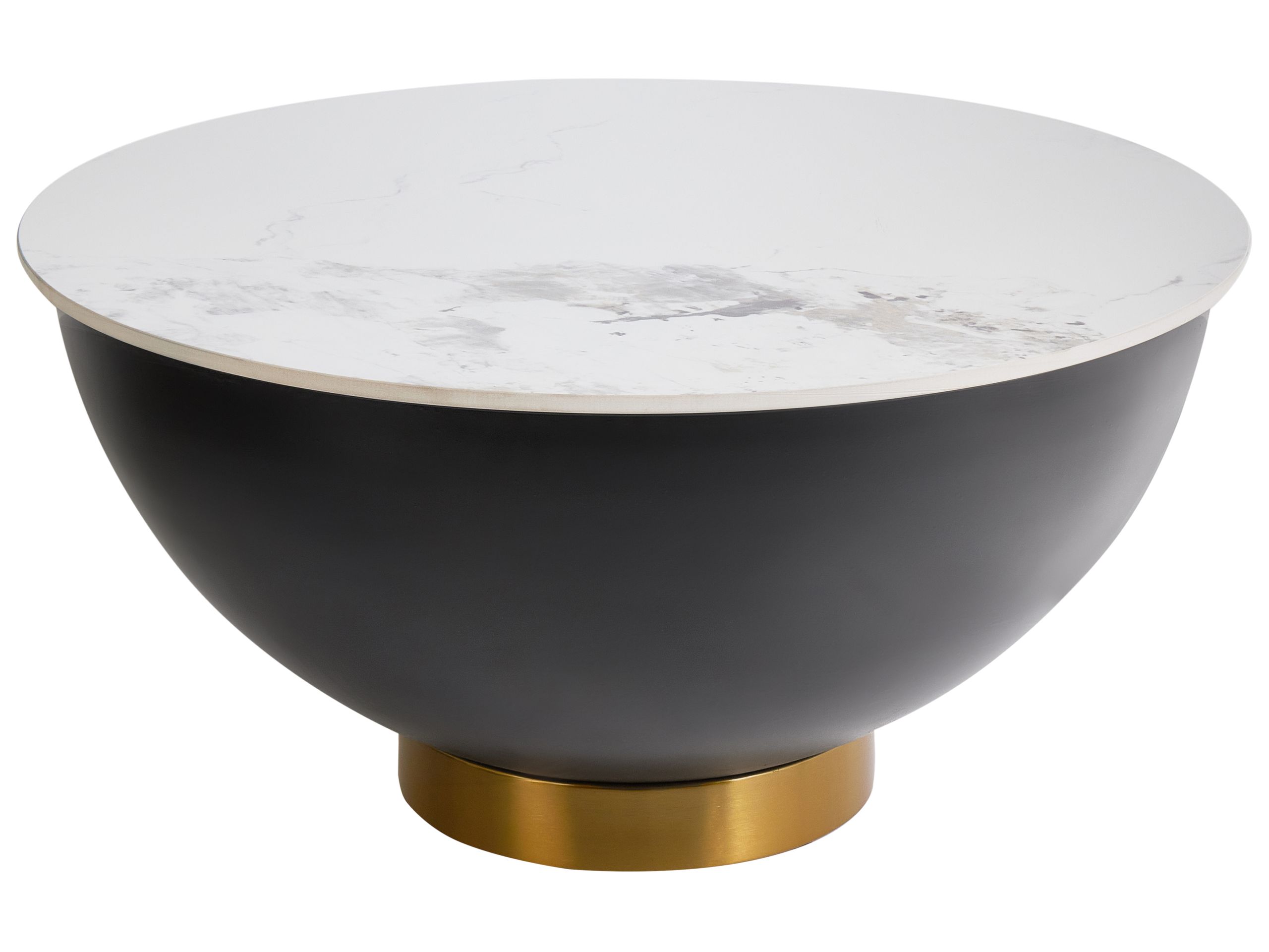 Ceramic Coffee Table with Storage Black NADINE