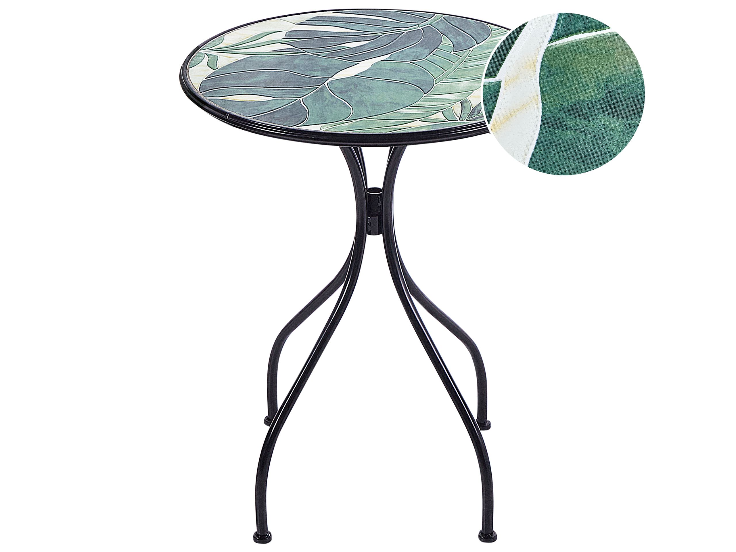 Metal Garden Bistro Table Diameter 60 cm Black COZZANA