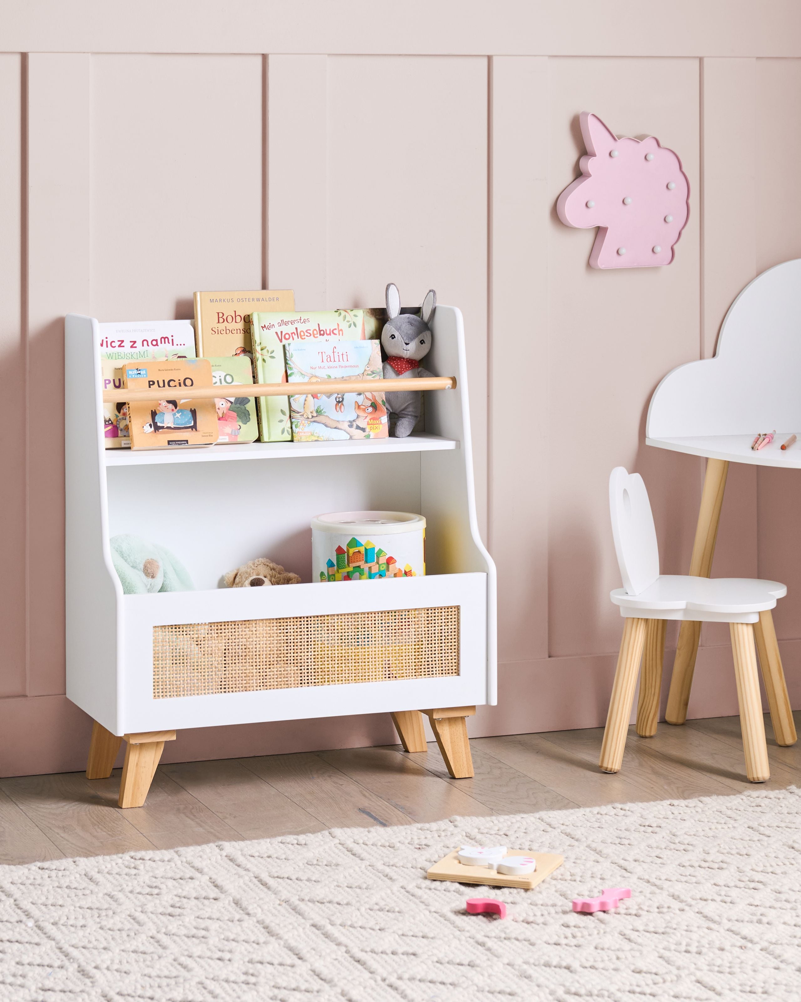 BUFARO 2 Tier Bookcase - White
