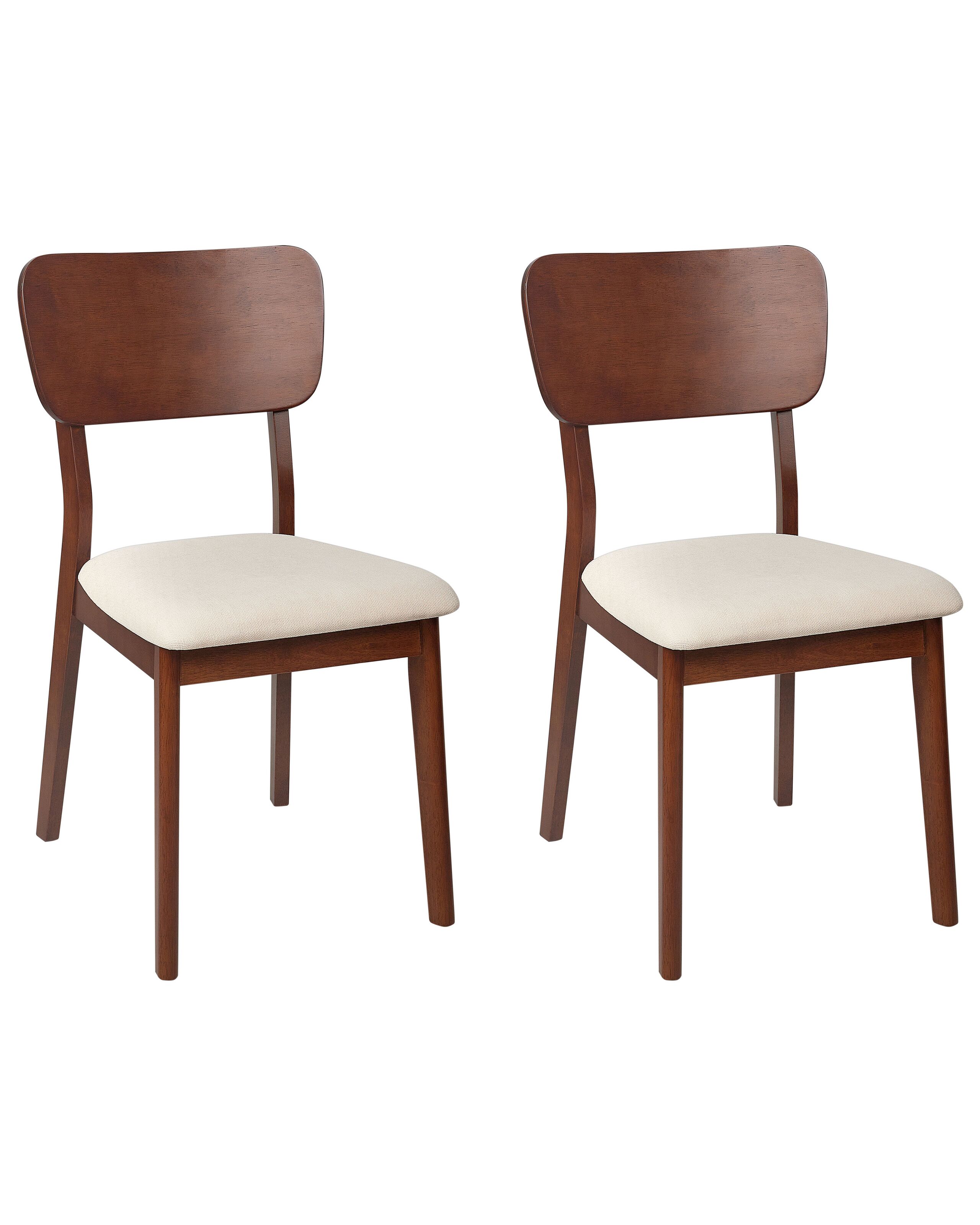 Set of 2 Dining Chairs MINIER Wood Dark Brown