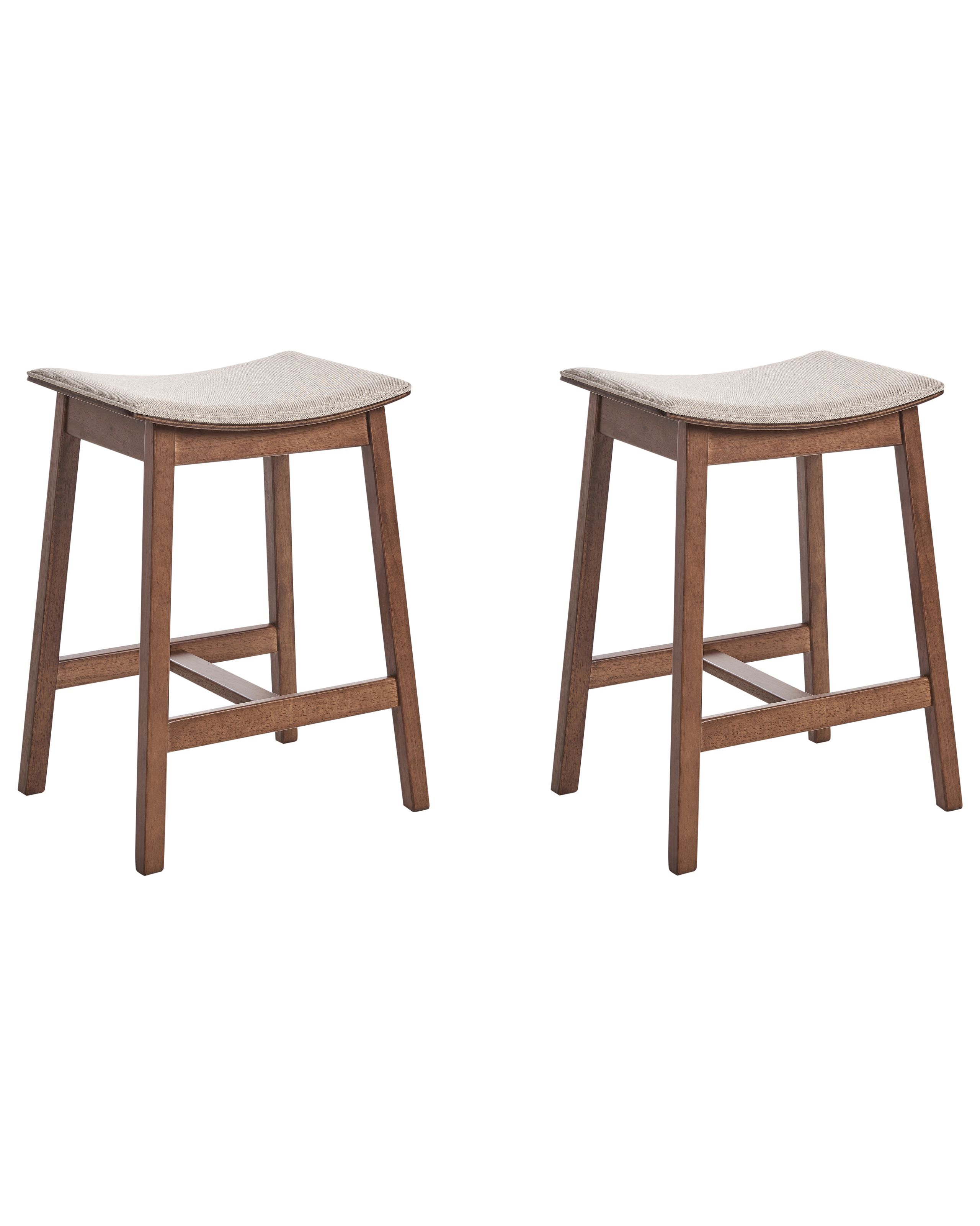 Set of 2 Bar Stools DIXON Wood Beige
