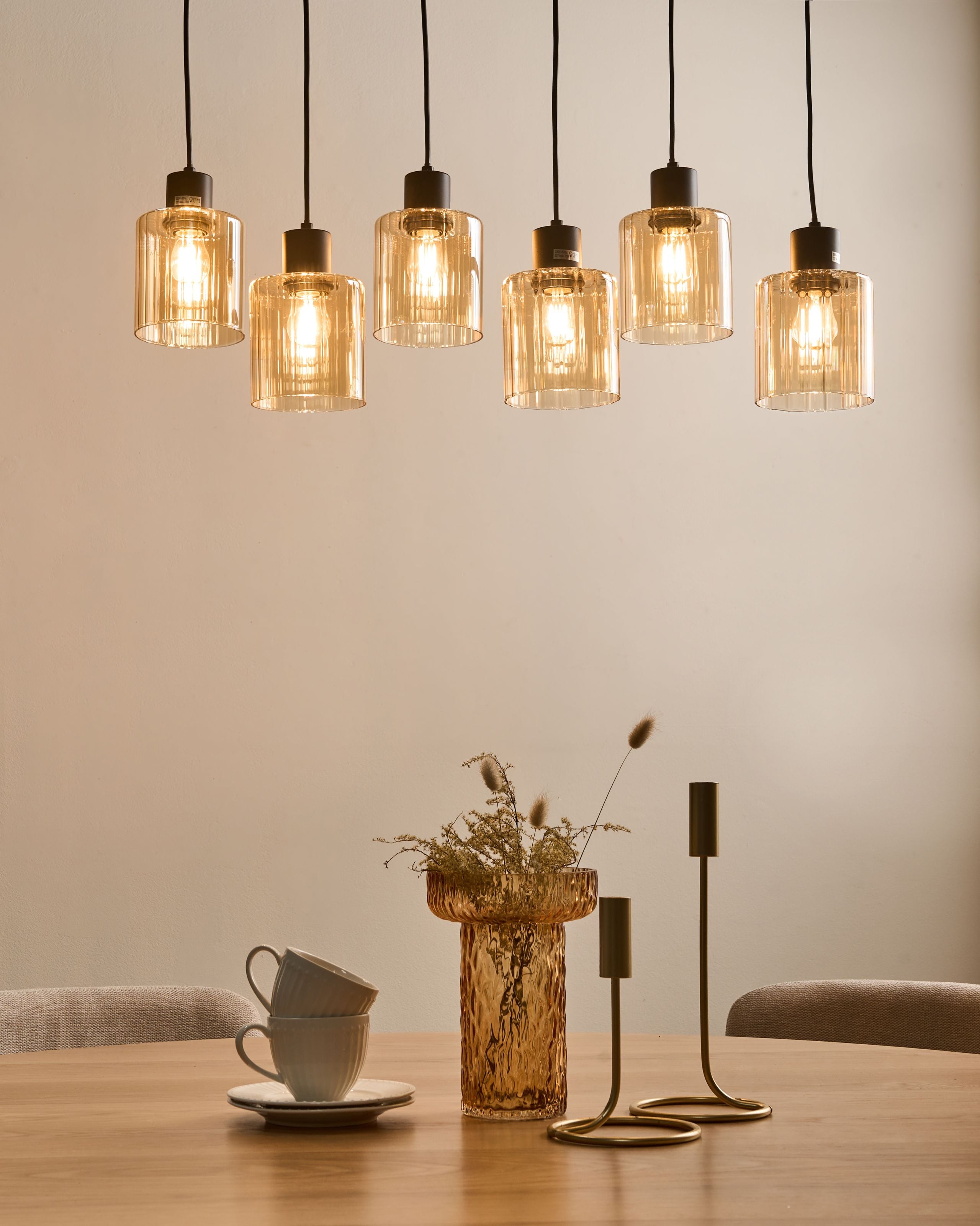 CEXUFA Pendant Lamp 6 Light - Beige