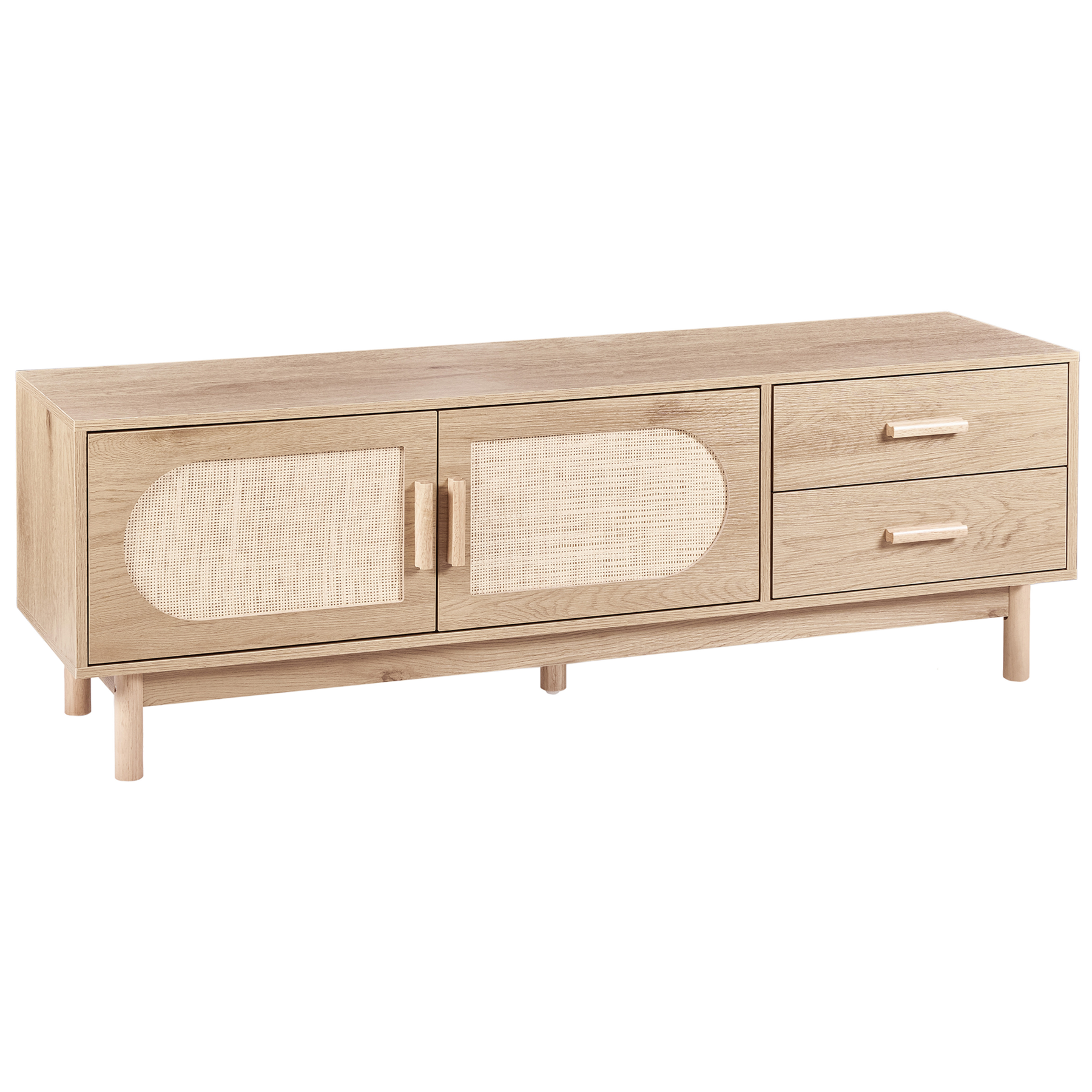 COSTELLA TV Unit with 2 Drawers and 2 Cabinet - Light Brown