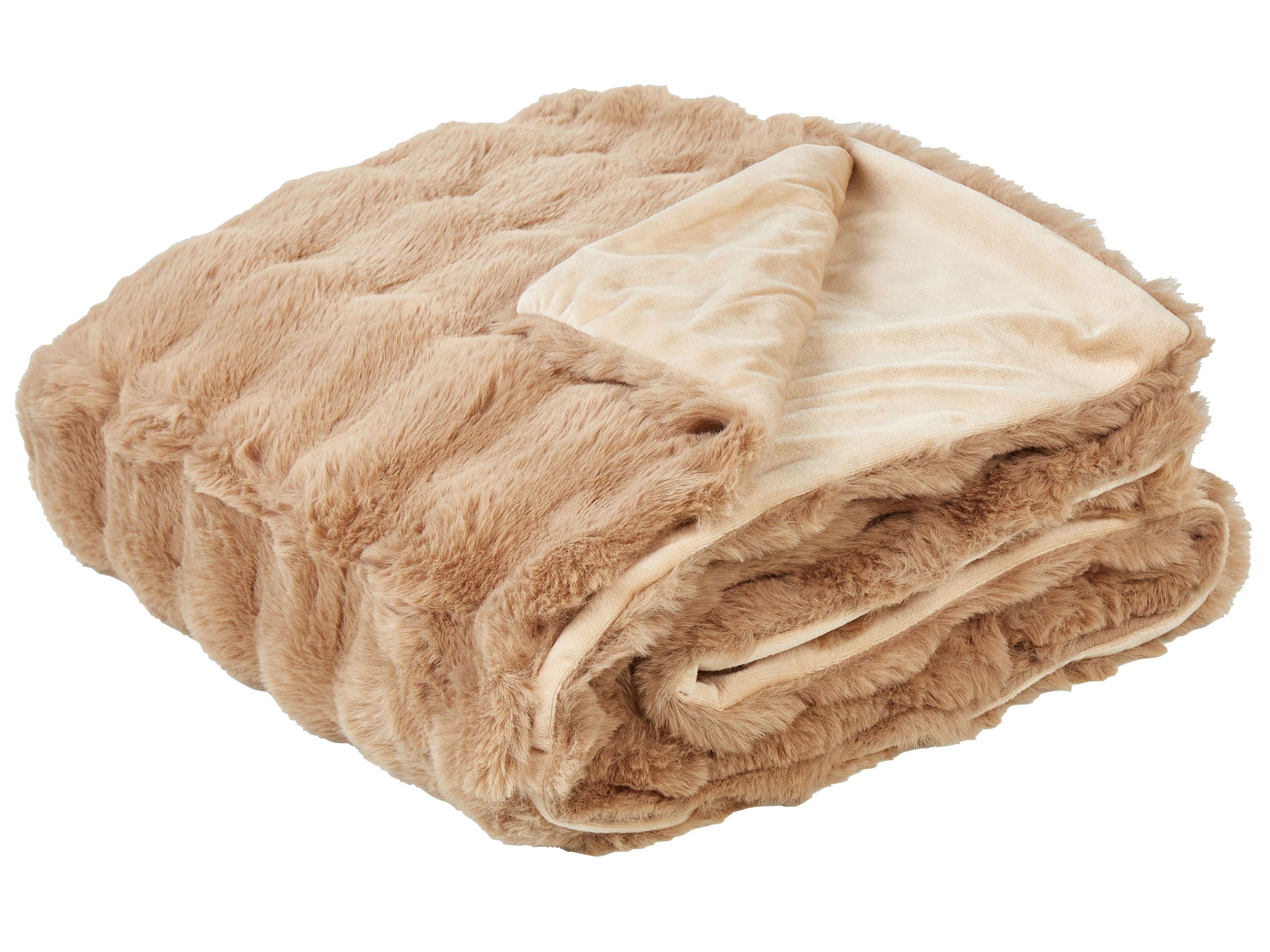 Blanket SALKA Faux Fur 150 x 200 cm Brown