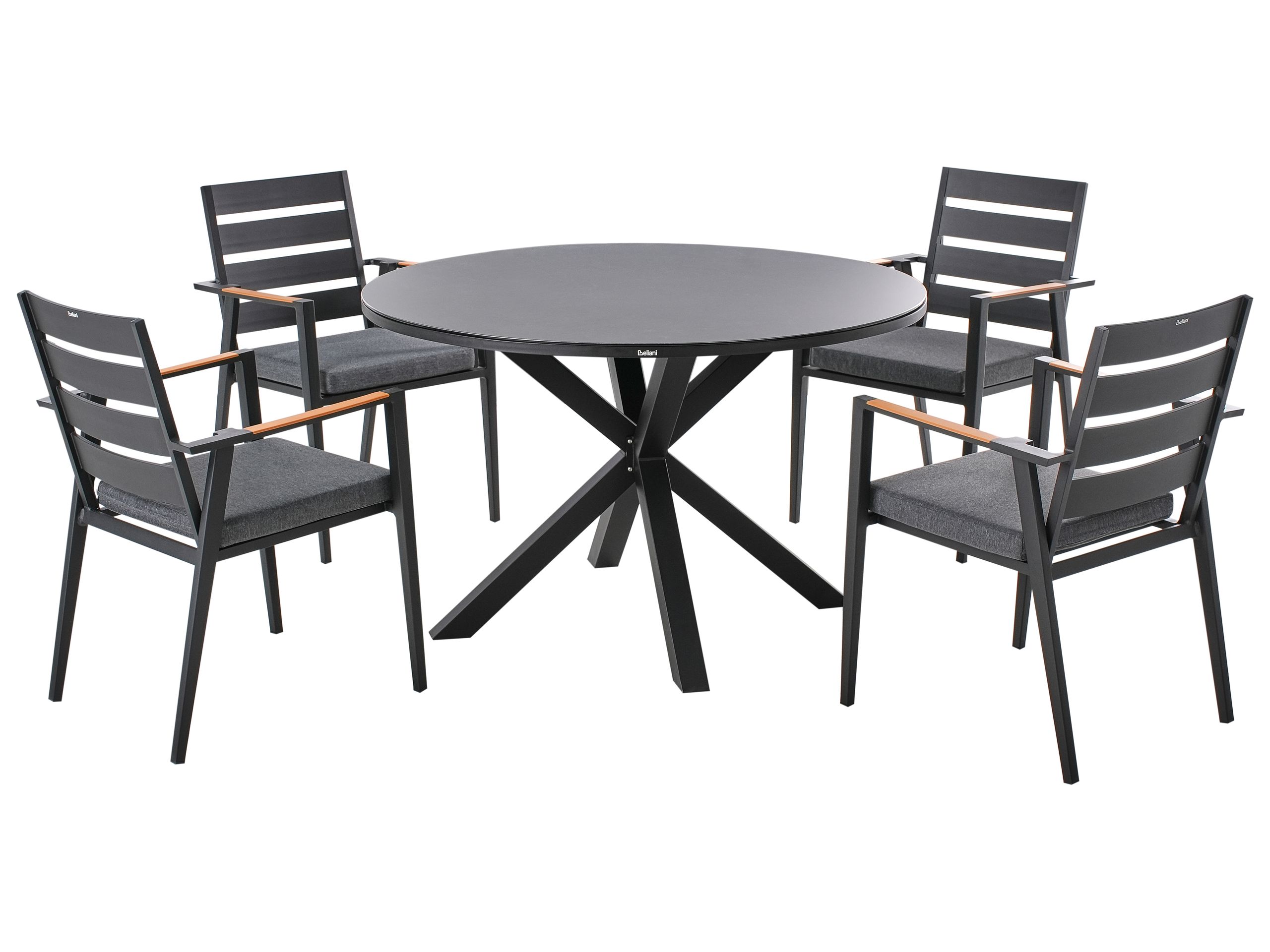 WYMOND Garden Dining Set 4 Seater - Black