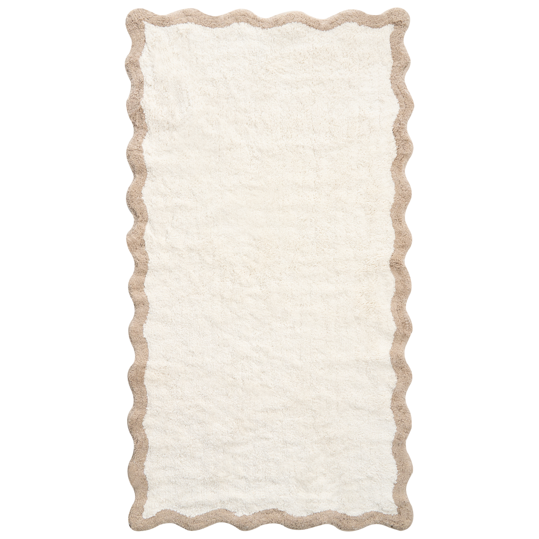SERNADINE Cotton Bath Mat Beige with Brown - 80 x 150 cm