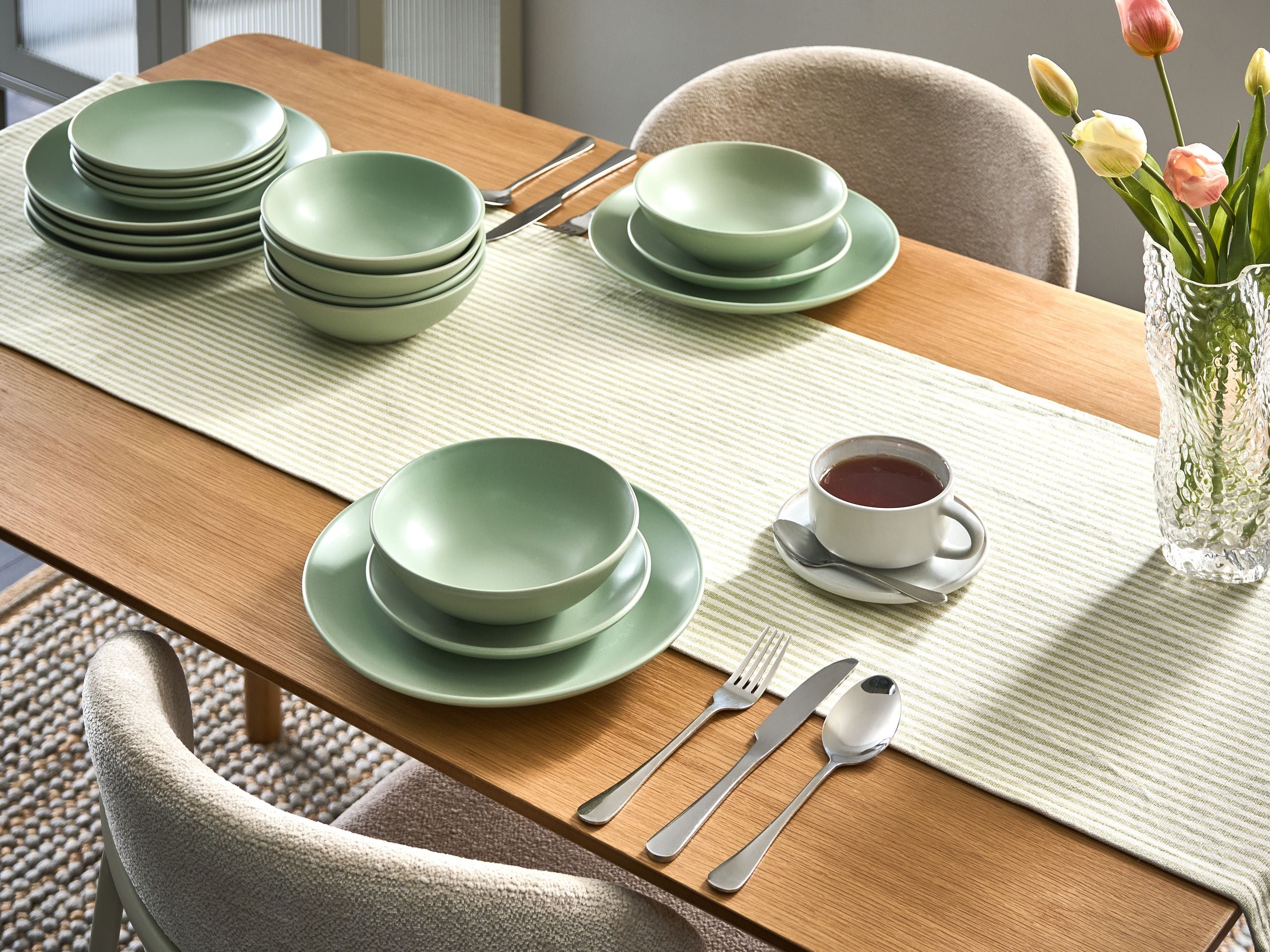 GAMAXO Dinner Set of 18 - Green