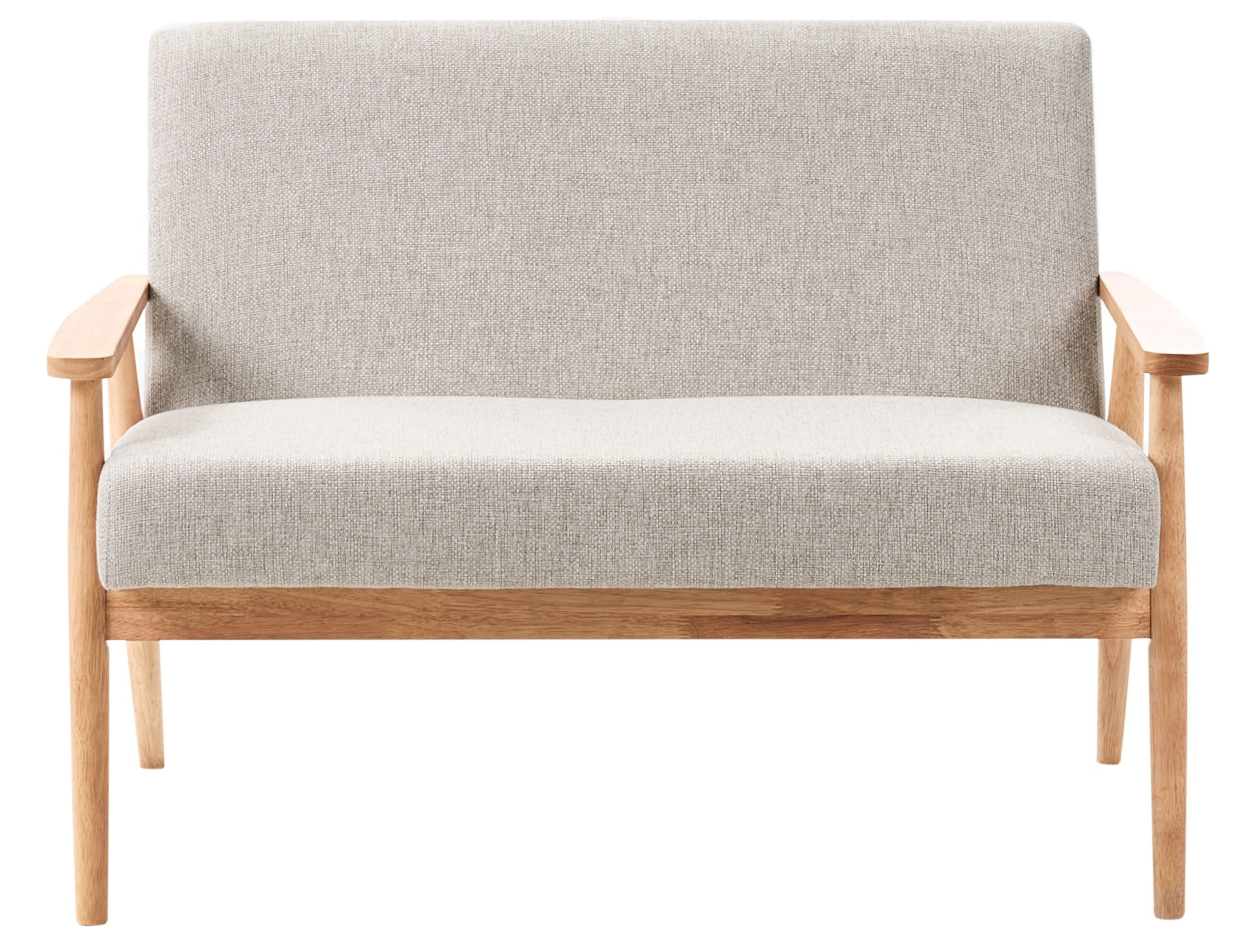 COLBOURNE Fabric 2 Seater Sofa - Grey with Light Oak