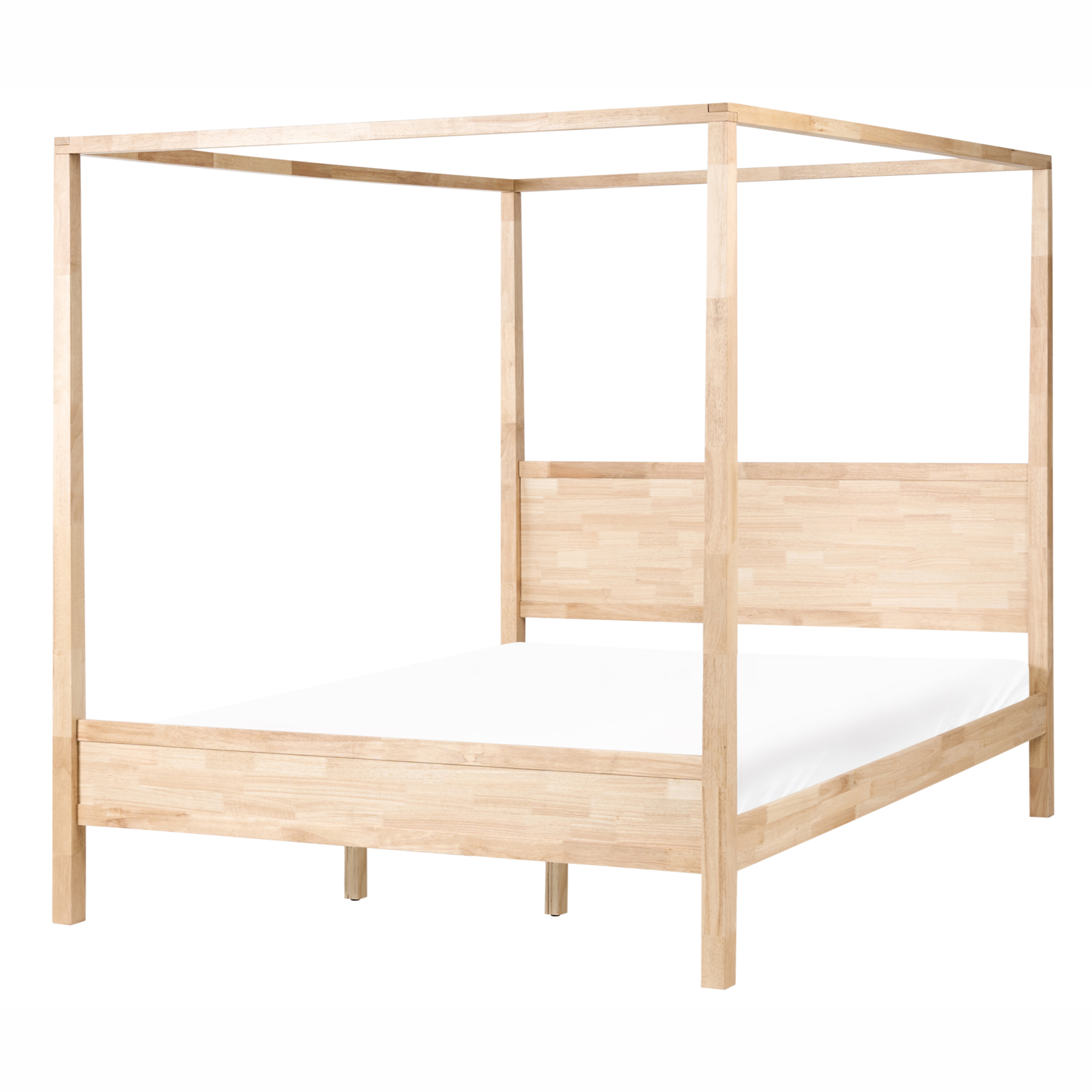 ILSTARA Super Kingsize Wooden Canopy Bed - Light Brown