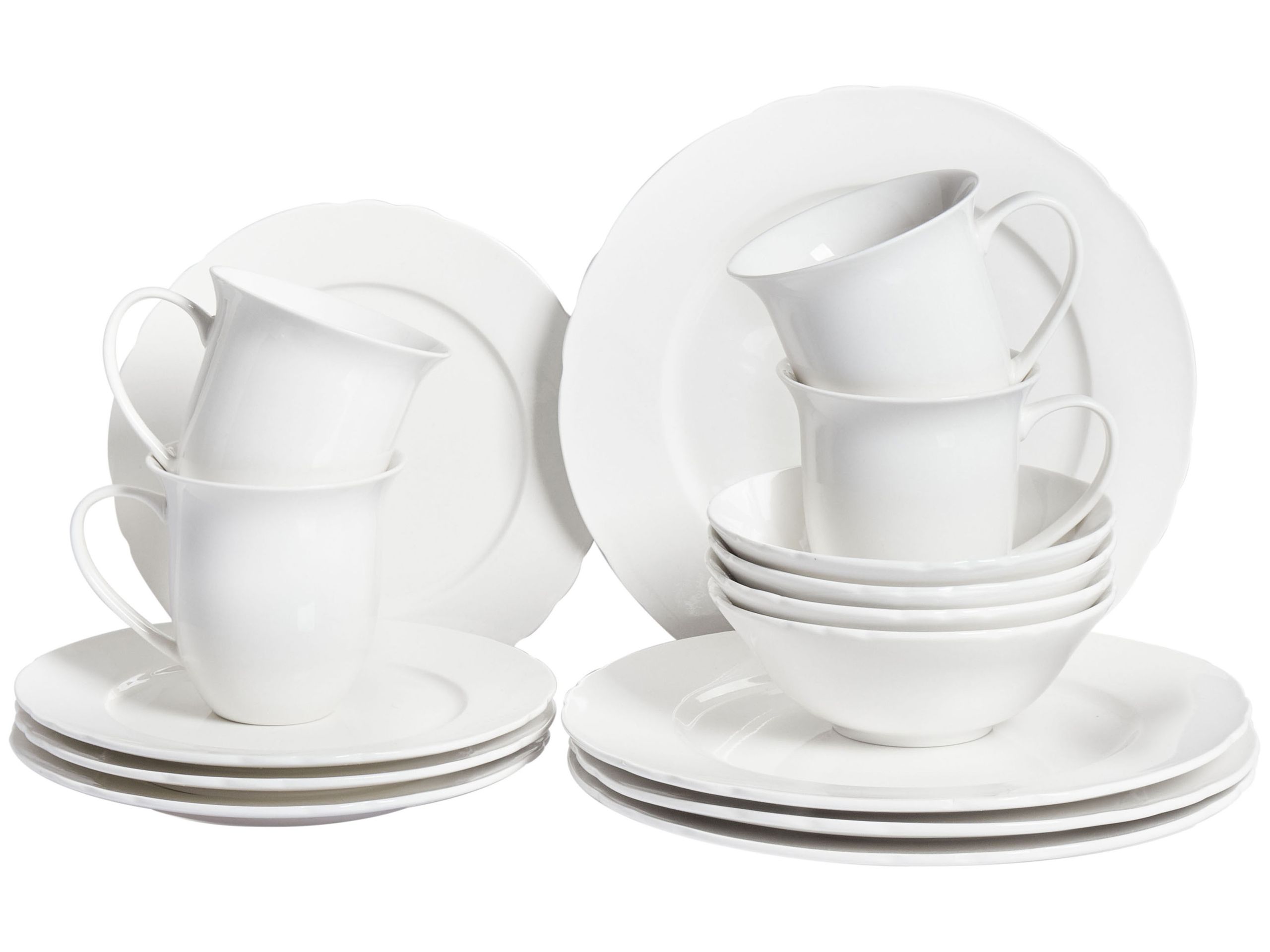 Set of 16 Dinnerware ELDERBERRY Porcelain White