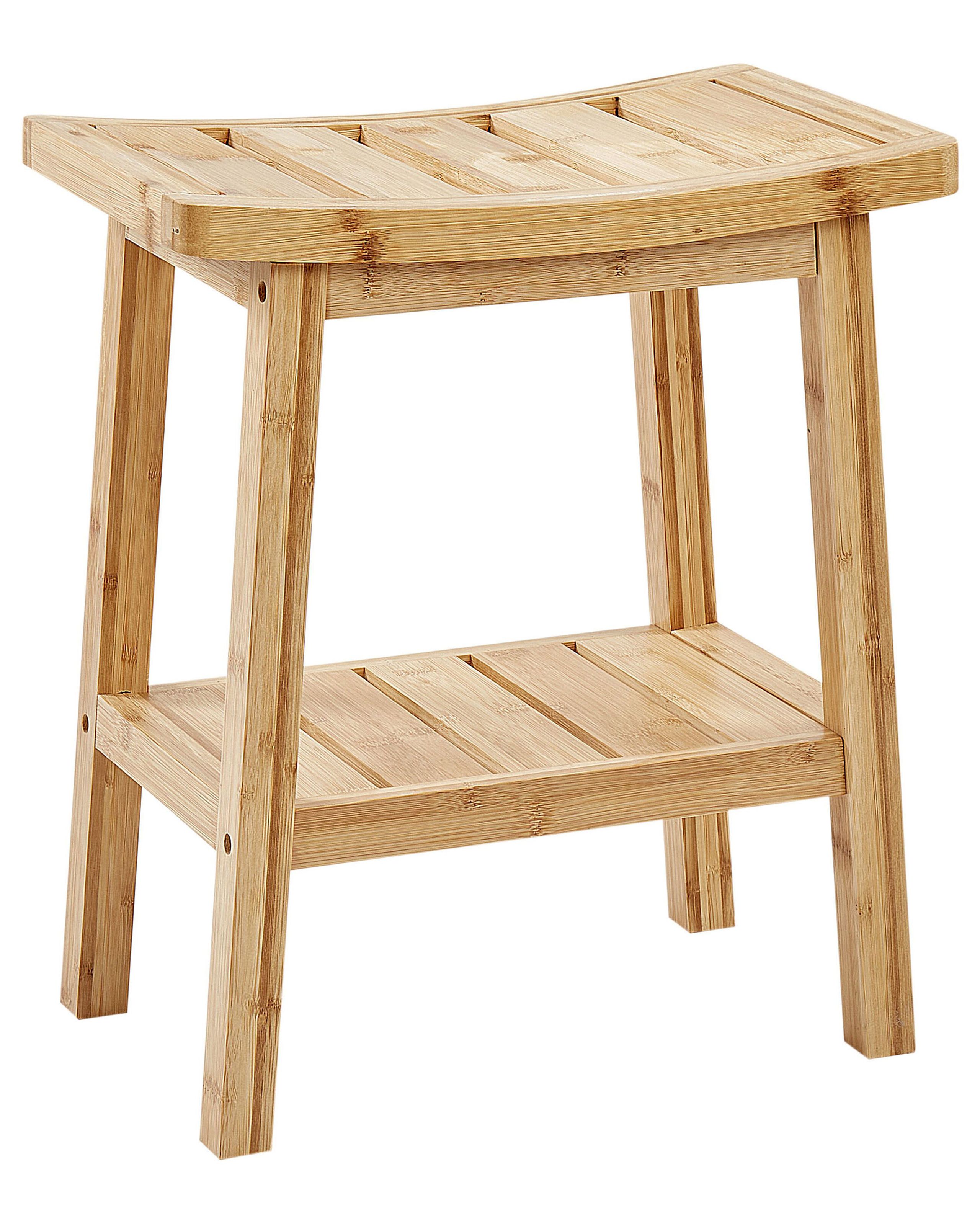 Bamboo Bathroom Stool Light Wood TREMONT