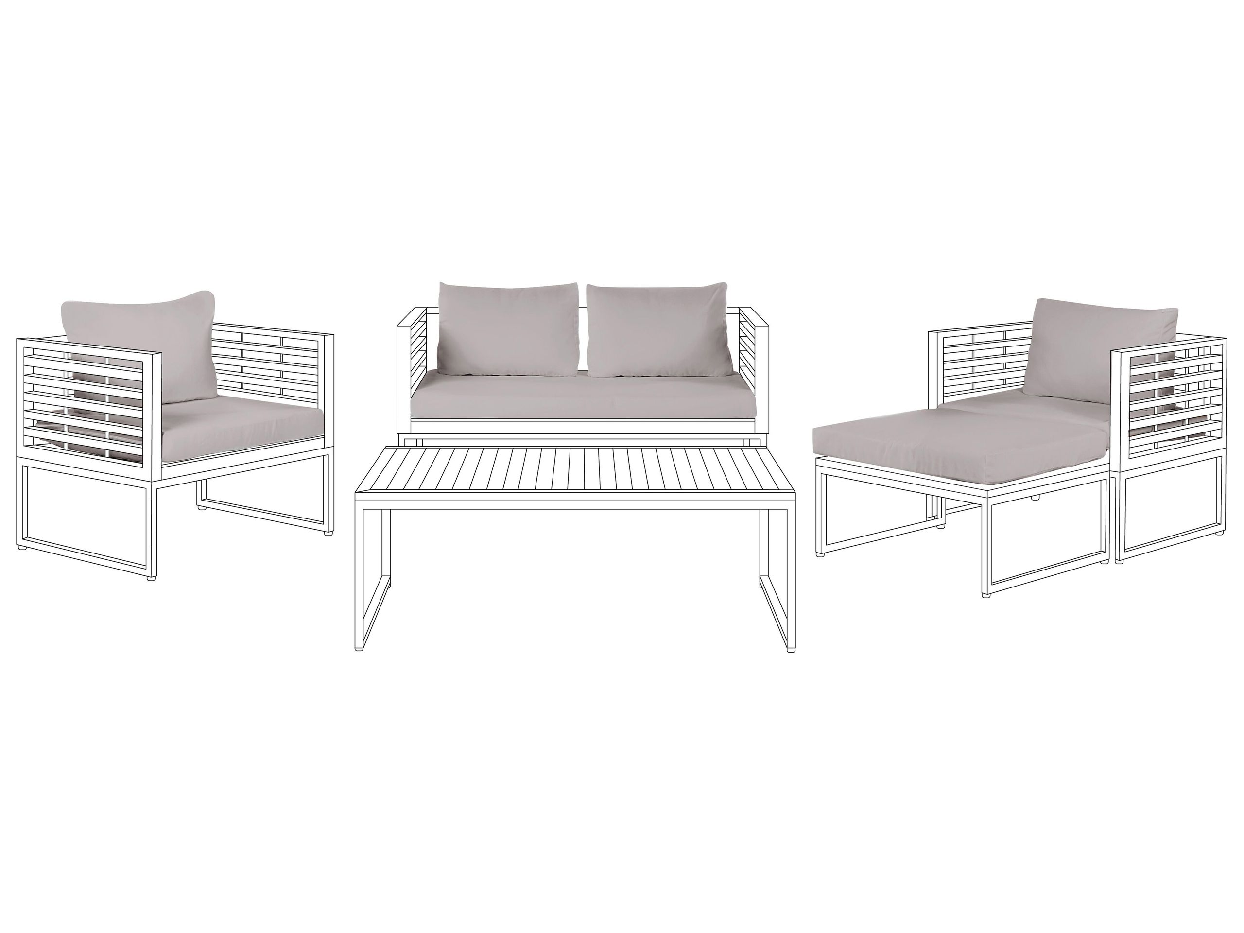 Outdoor Cushion Cover Set BERMUDA Grey