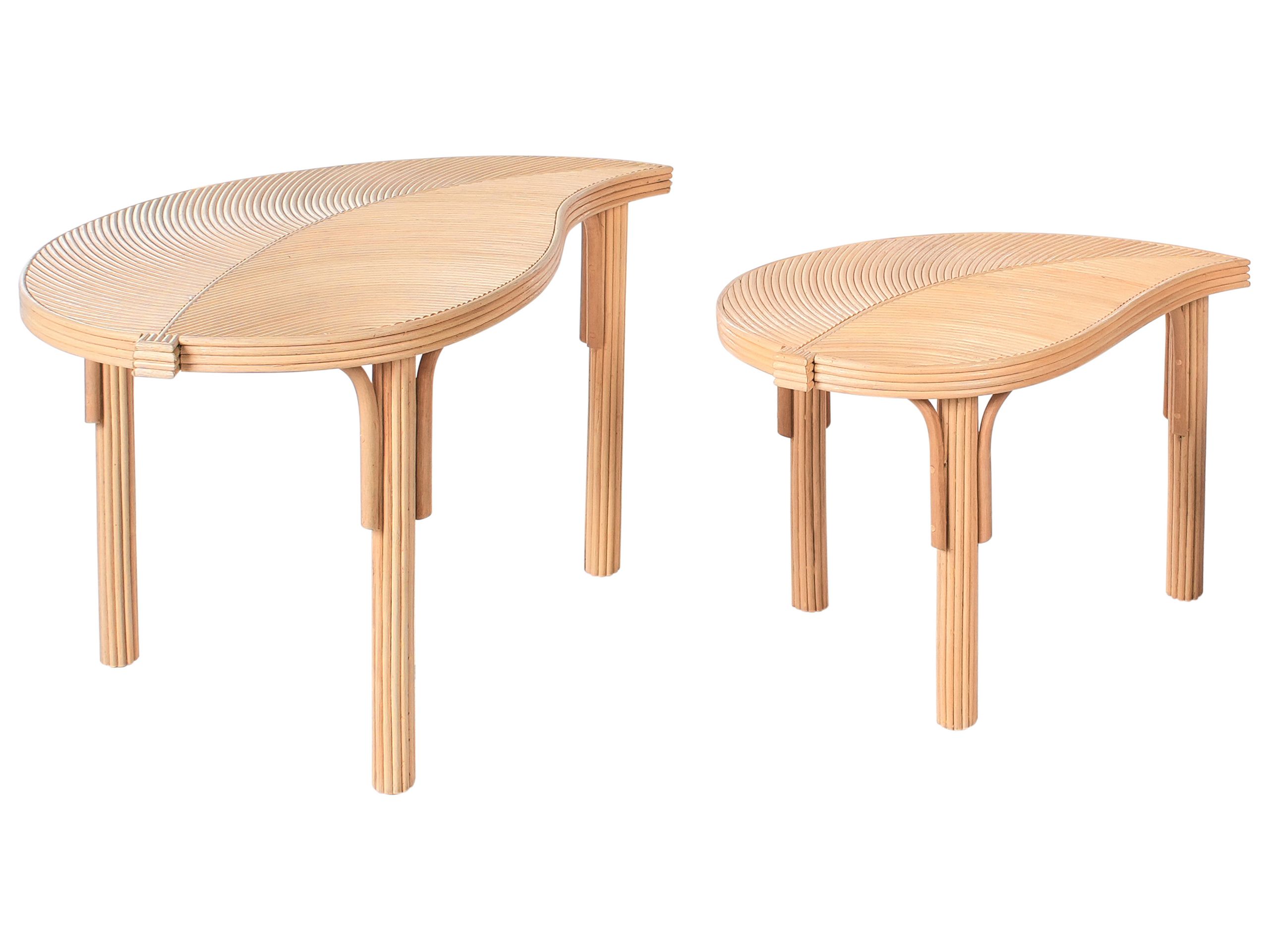 LATHBURY Rattan Coffee Tables Set of 2 - Natural