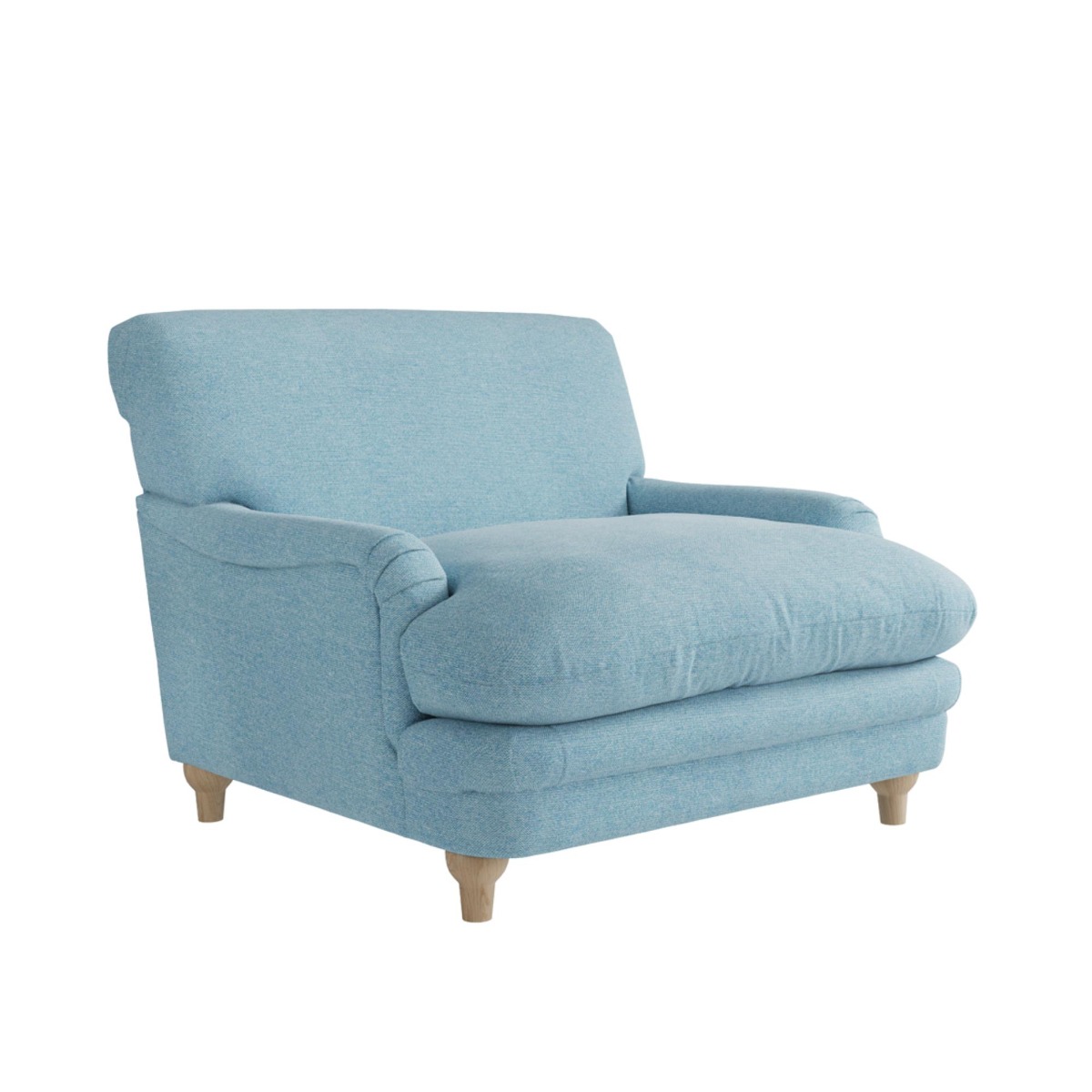 Pembroke Chenille Fabric Chair - Duck Egg Blue Weave