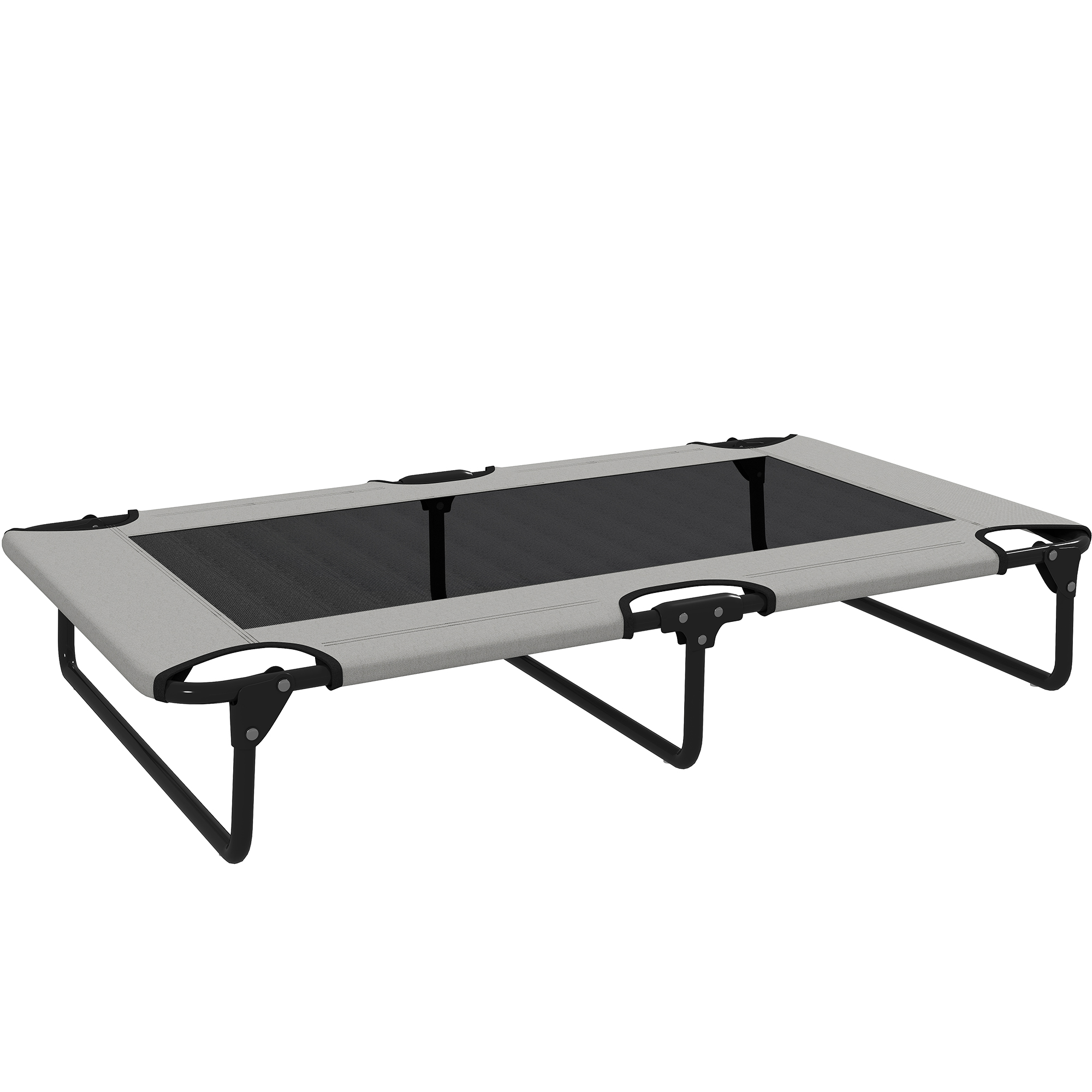 PAWSTER Large Raised Dog Bed Breathable Mesh Light Grey