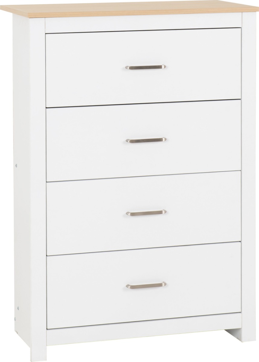 PORTLETHEN White Chest of Drawers - Medium-sized, 4 Drawers