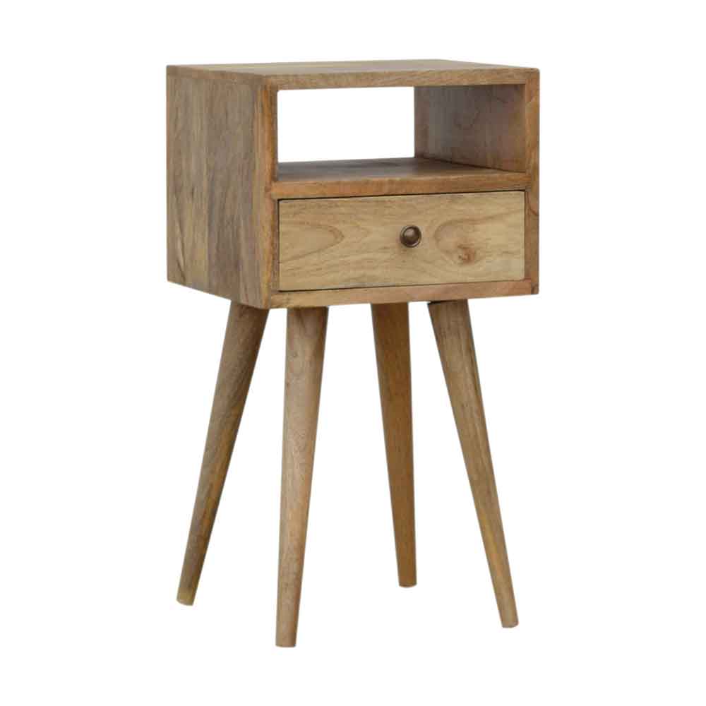 Bedside Table - PETITE Nightstand Oak Finish 30cm