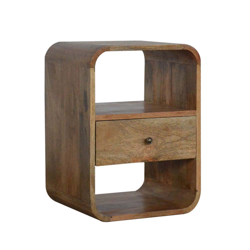 Bedside Table - LONDON Nightstand Oak Finish 40cm